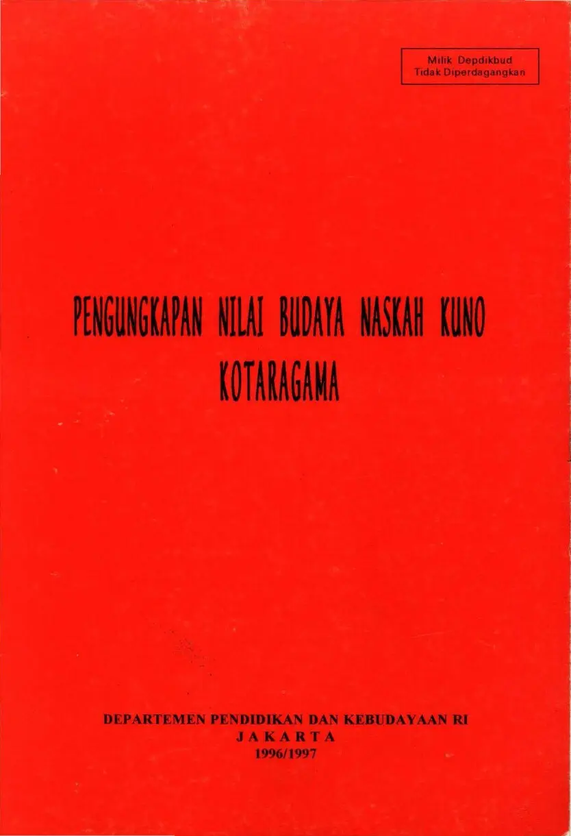 pengungkapan nilai budaya naskah kuno kotaragama