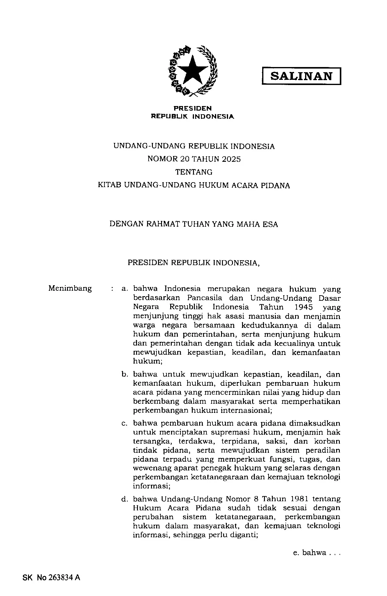 Salinan UU Nomor 20 Tahun 2025