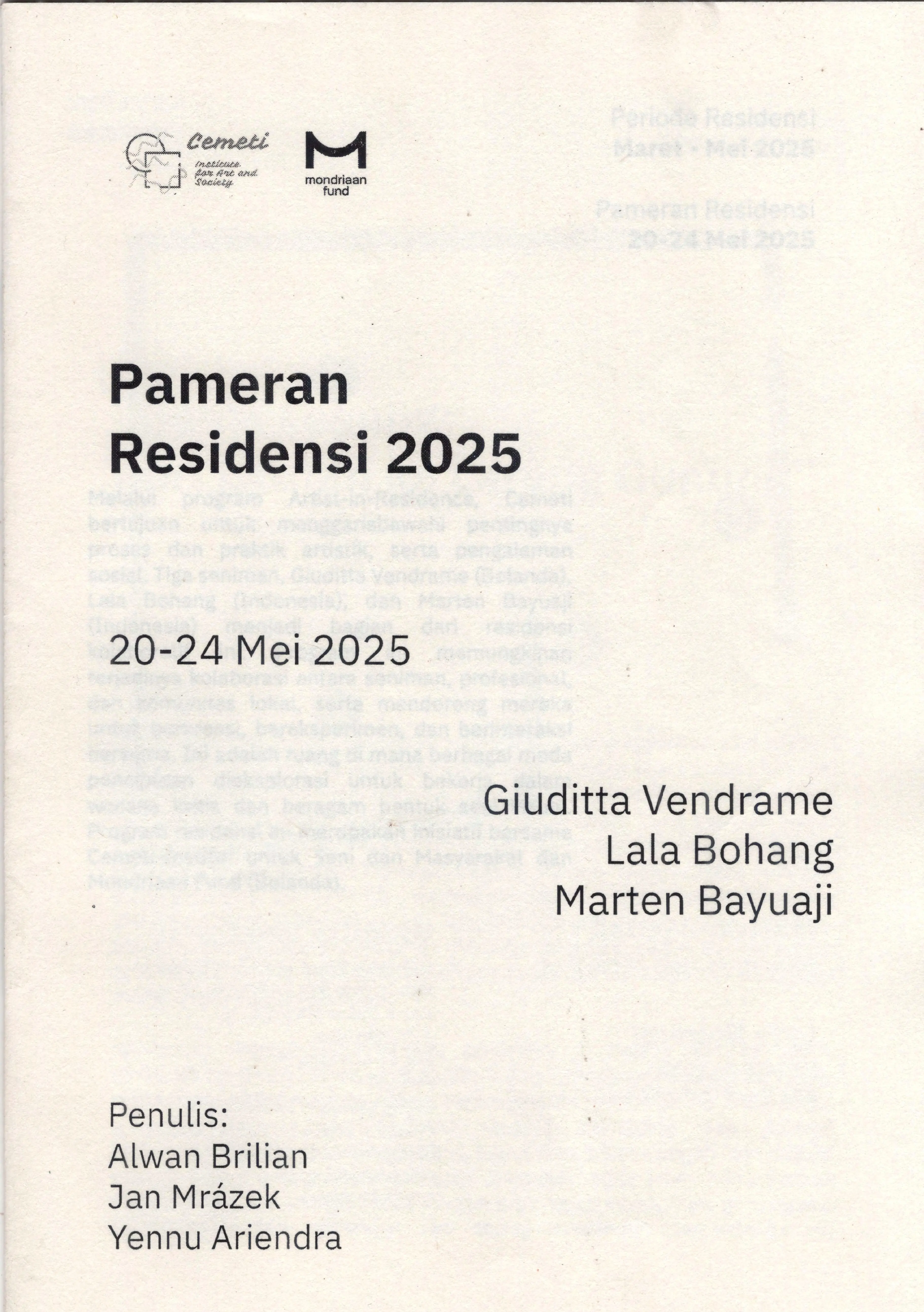 Cemeti - Pameran Residensi 20-24 Mei 2025