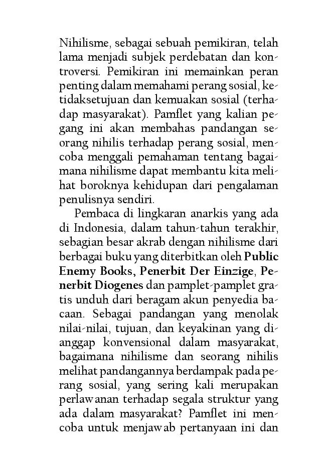 Pemahaman Nihilis Tentang Perang Sosial