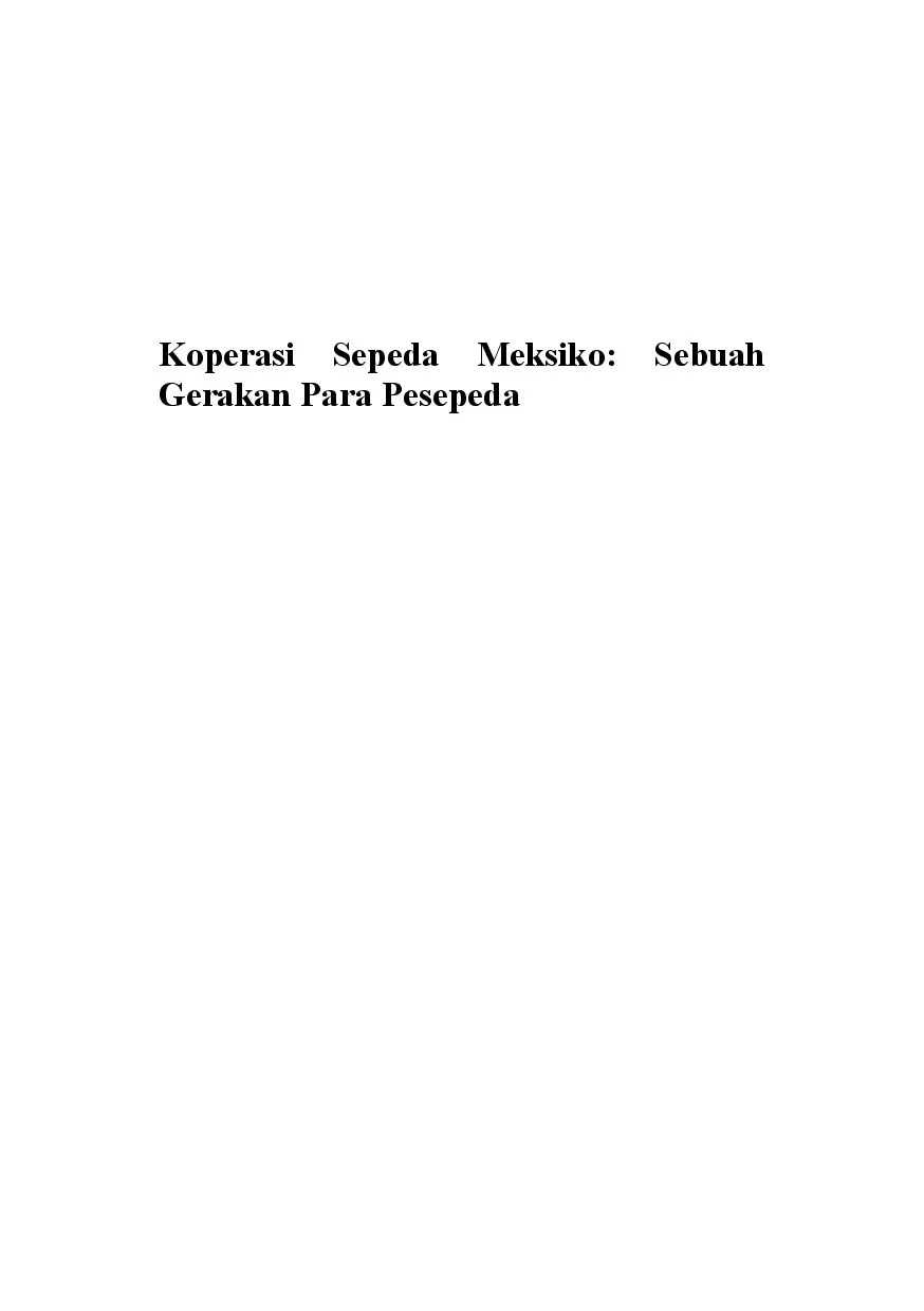 Koperasi Sepeda Meksiko: Sebuah Gerakan Para Pesepeda