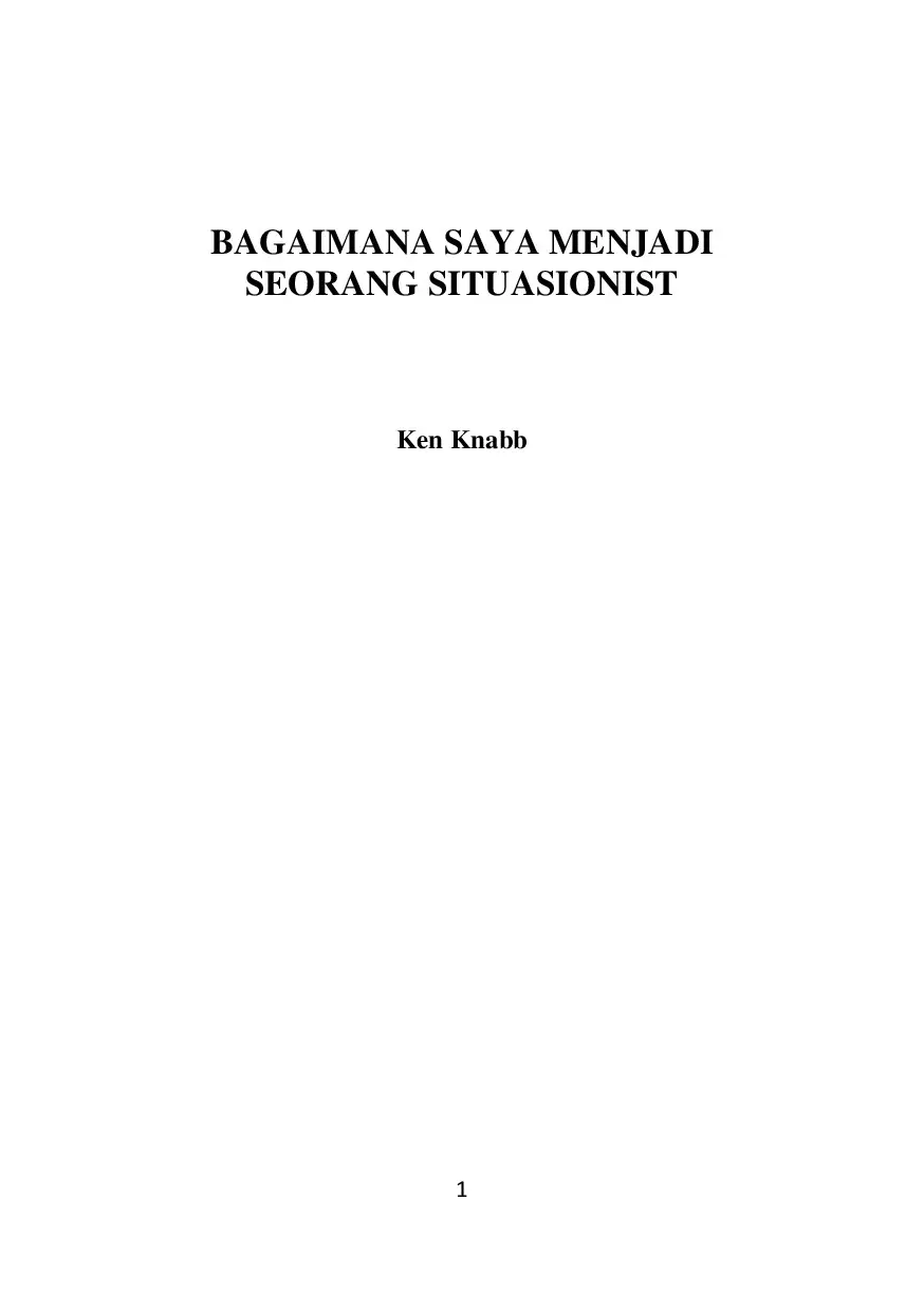 Bagaimana Saya Menjadi Seorang Situasionis