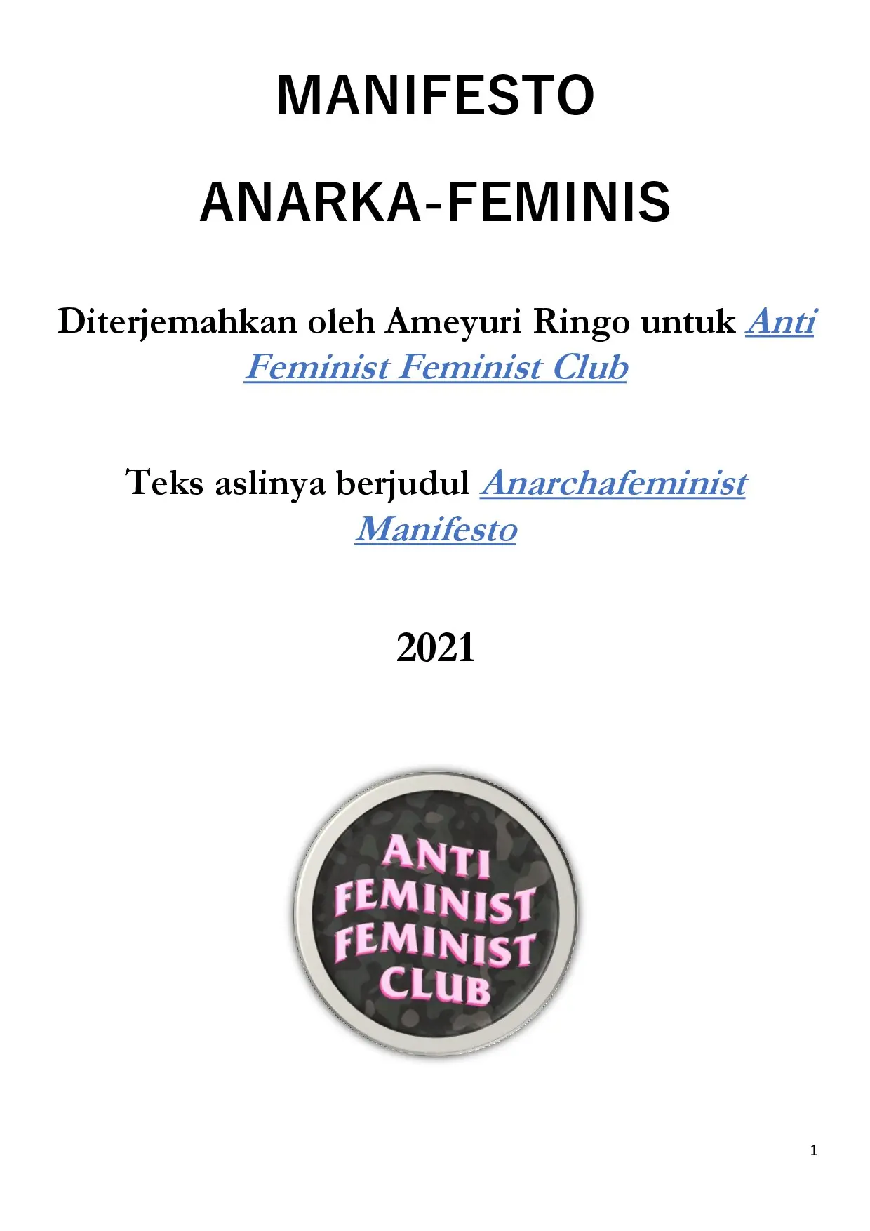 Manifesto Anarka-Feminis