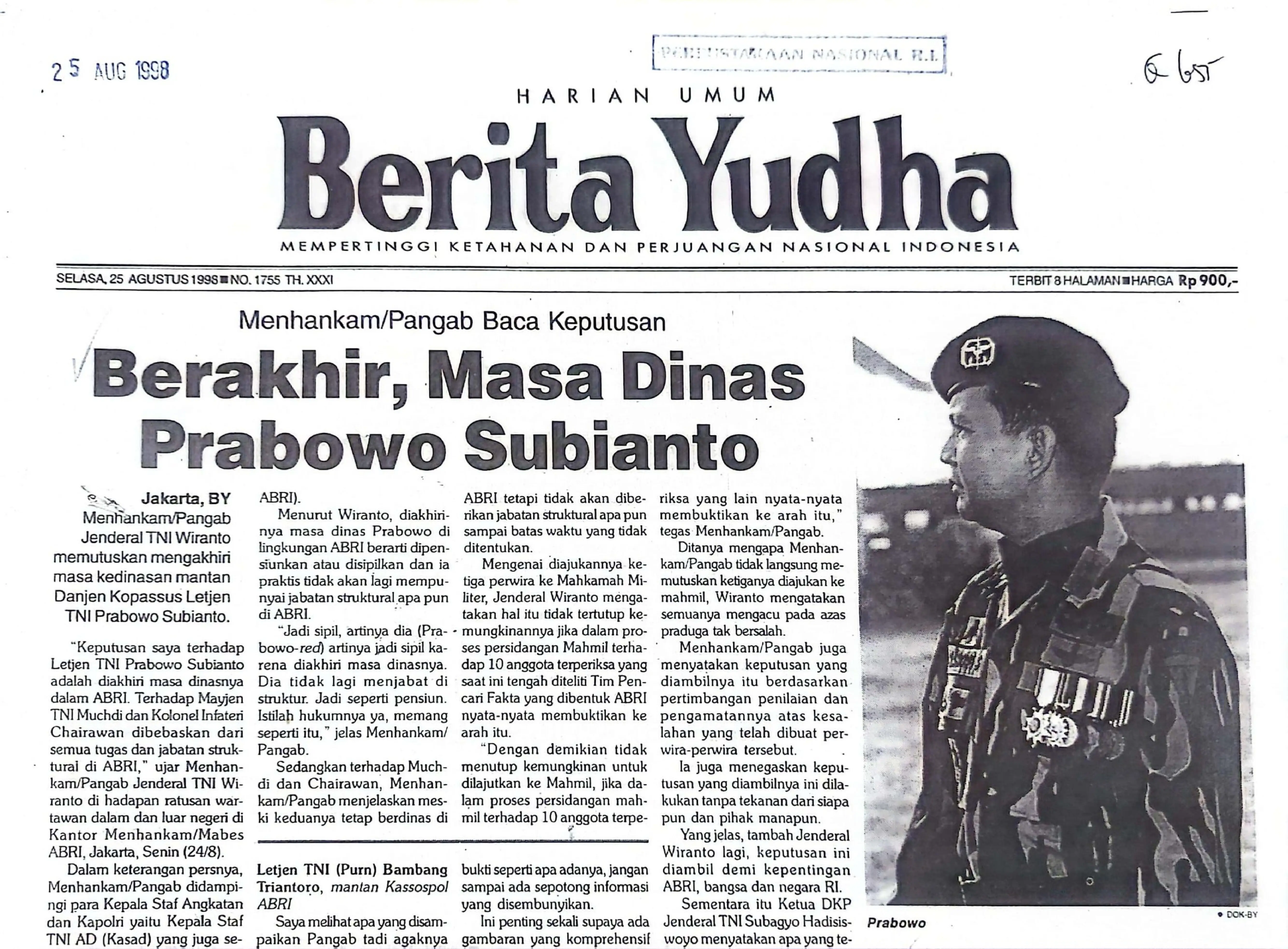 1998-08-25_Militer_Prabowo-Subianto-Dihentikan_Berita-Yudha_1-scaled 