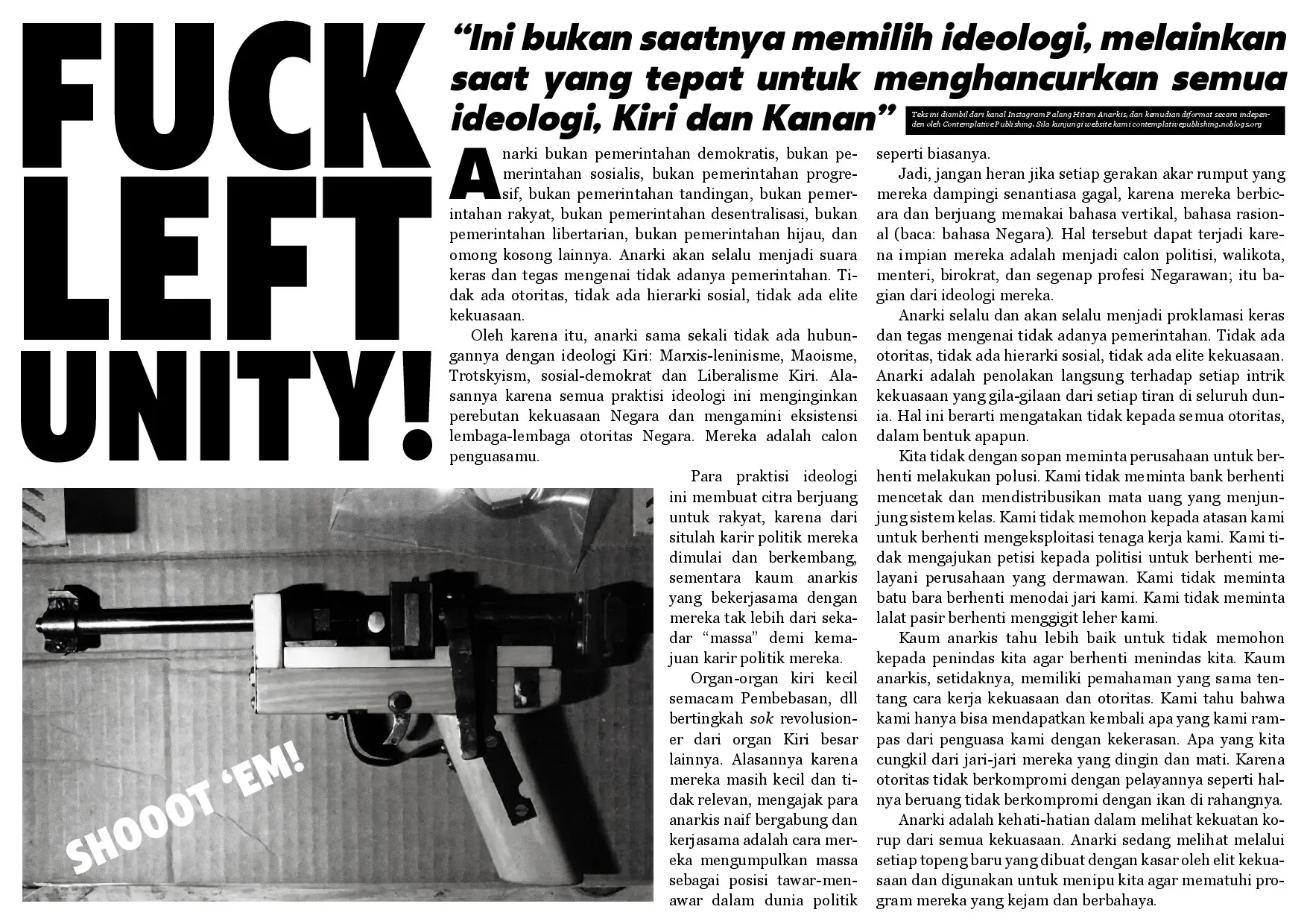 Fuck Left Unity & Anti-Left Anarchy: Hunting Leftism With Intent To Kill