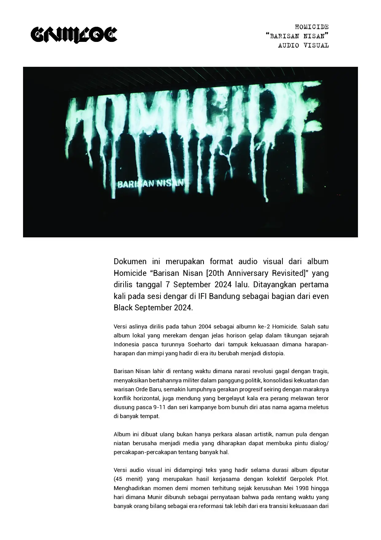 HOMICIDE: Barisan Nisan Revisited