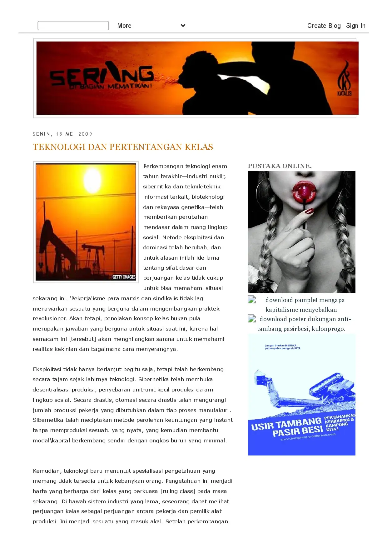 Teknologi dan Pertentangan Kelas