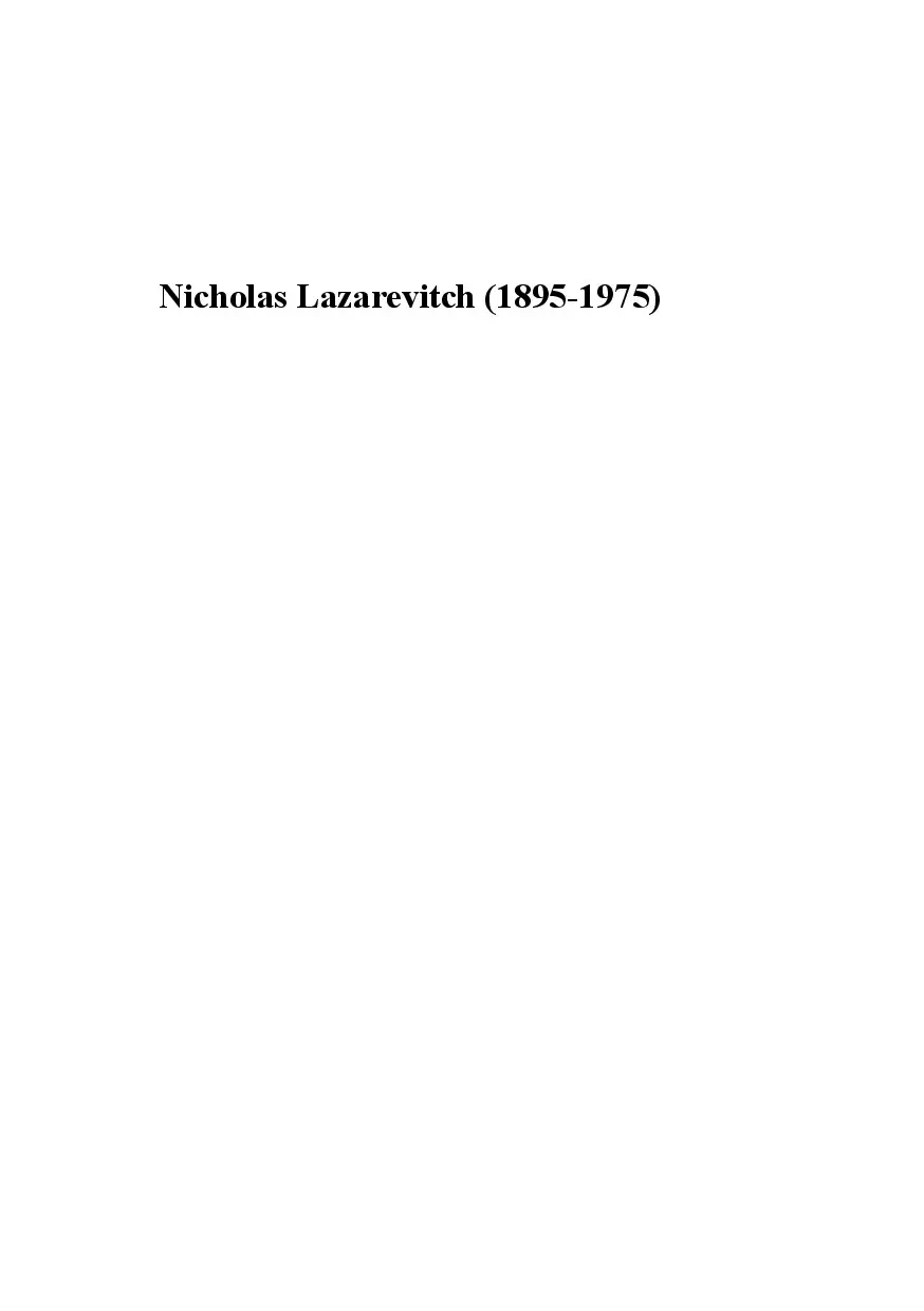 Nicholas Lazarevitch (1895-1975)
