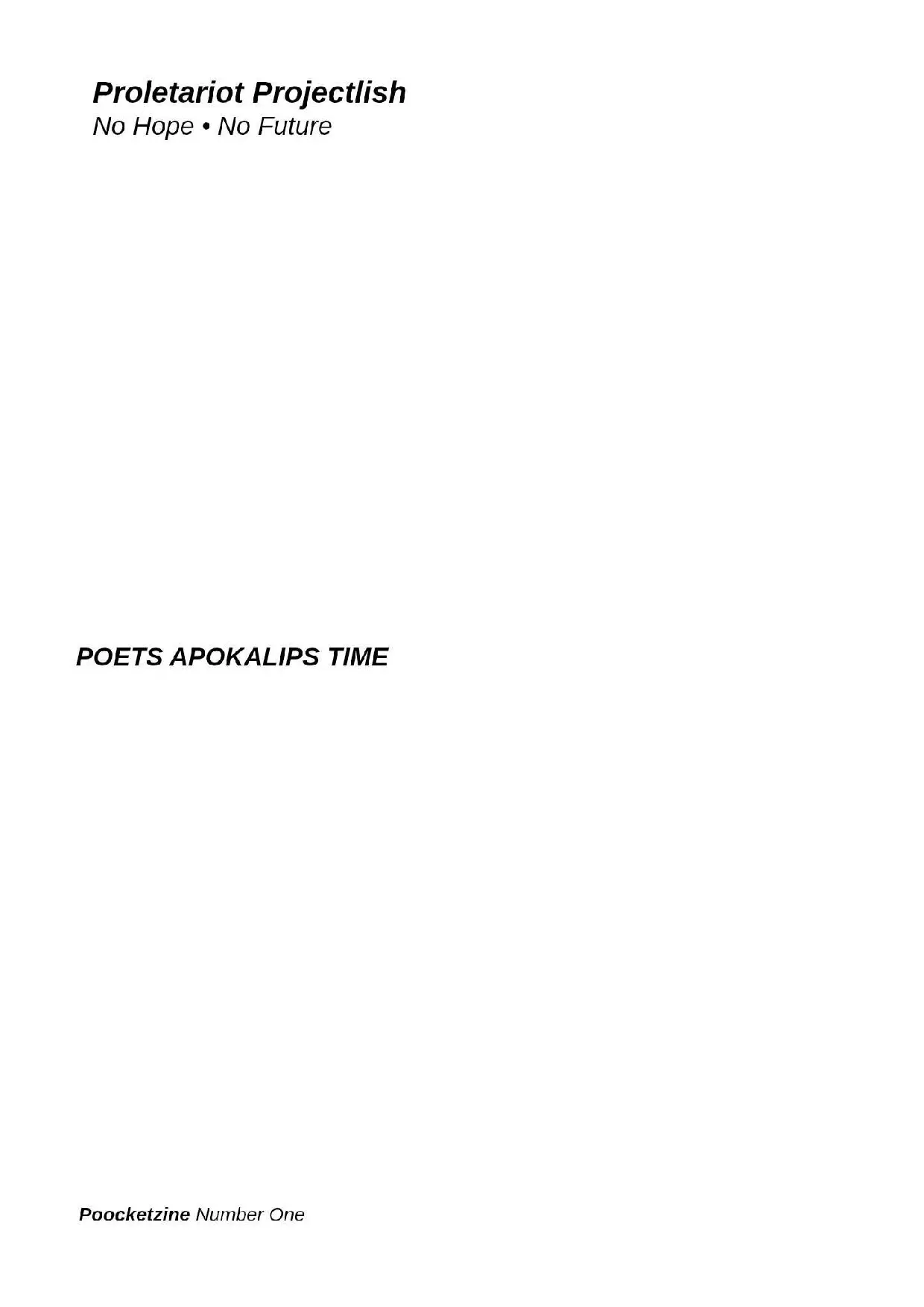 Poets Apokalips Time #1