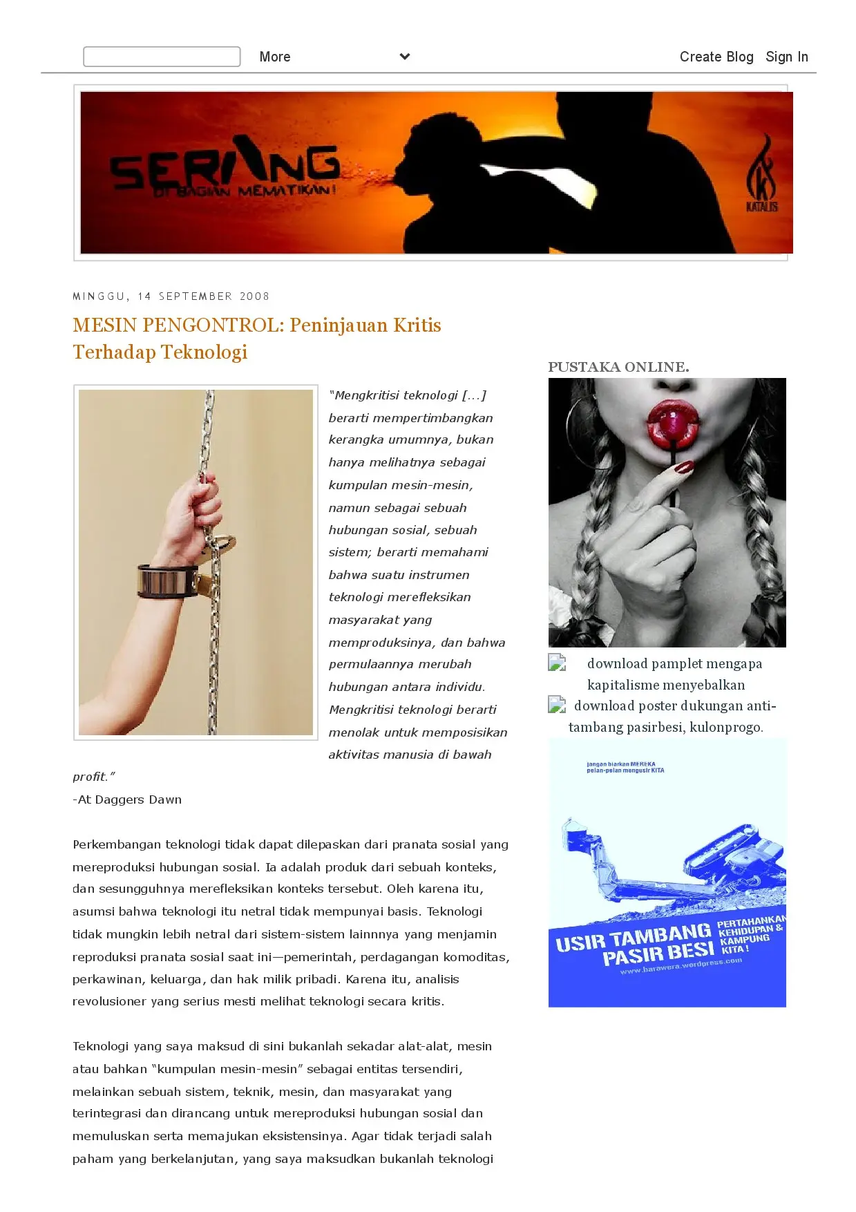 Mesin Pengontrol: Peninjauan Kritis Terhadap Teknologi