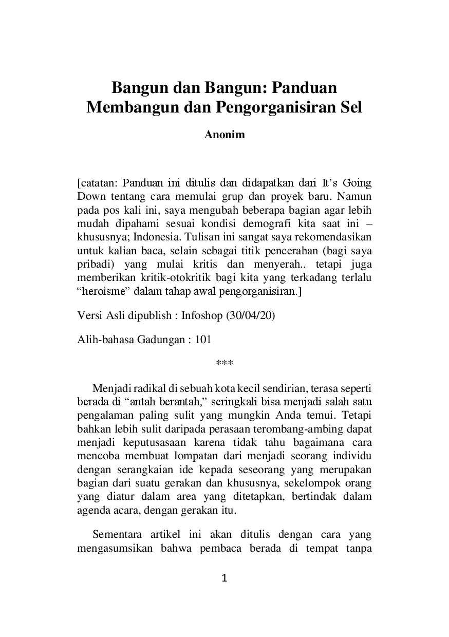 Bangun dan Bangun: Panduan Membangun dan Pengorganisiran Se