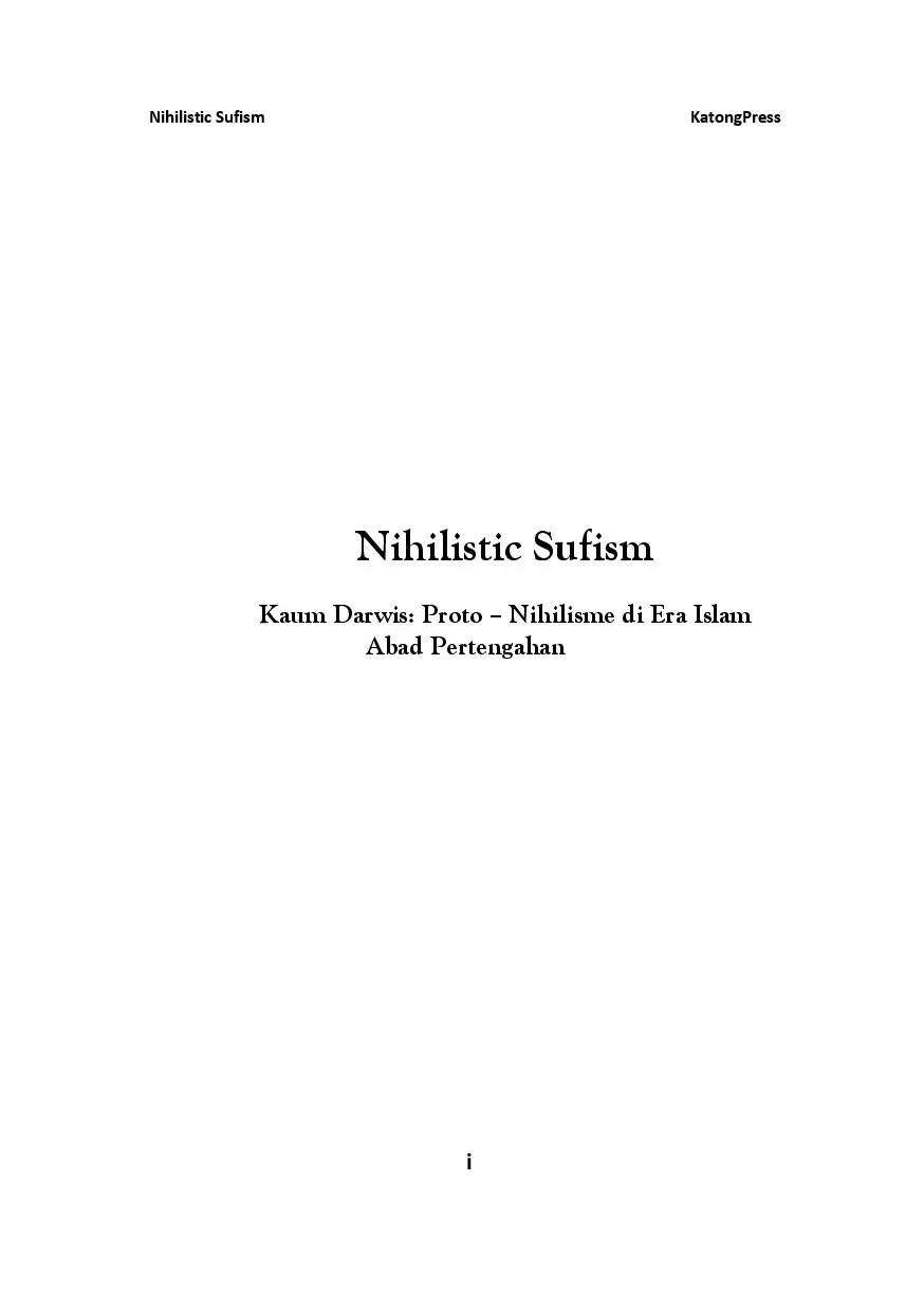 Nihilistic Sufism (Kaum Darwis: Proto–Nihilisme di Era Islam Abad Pertengahan)