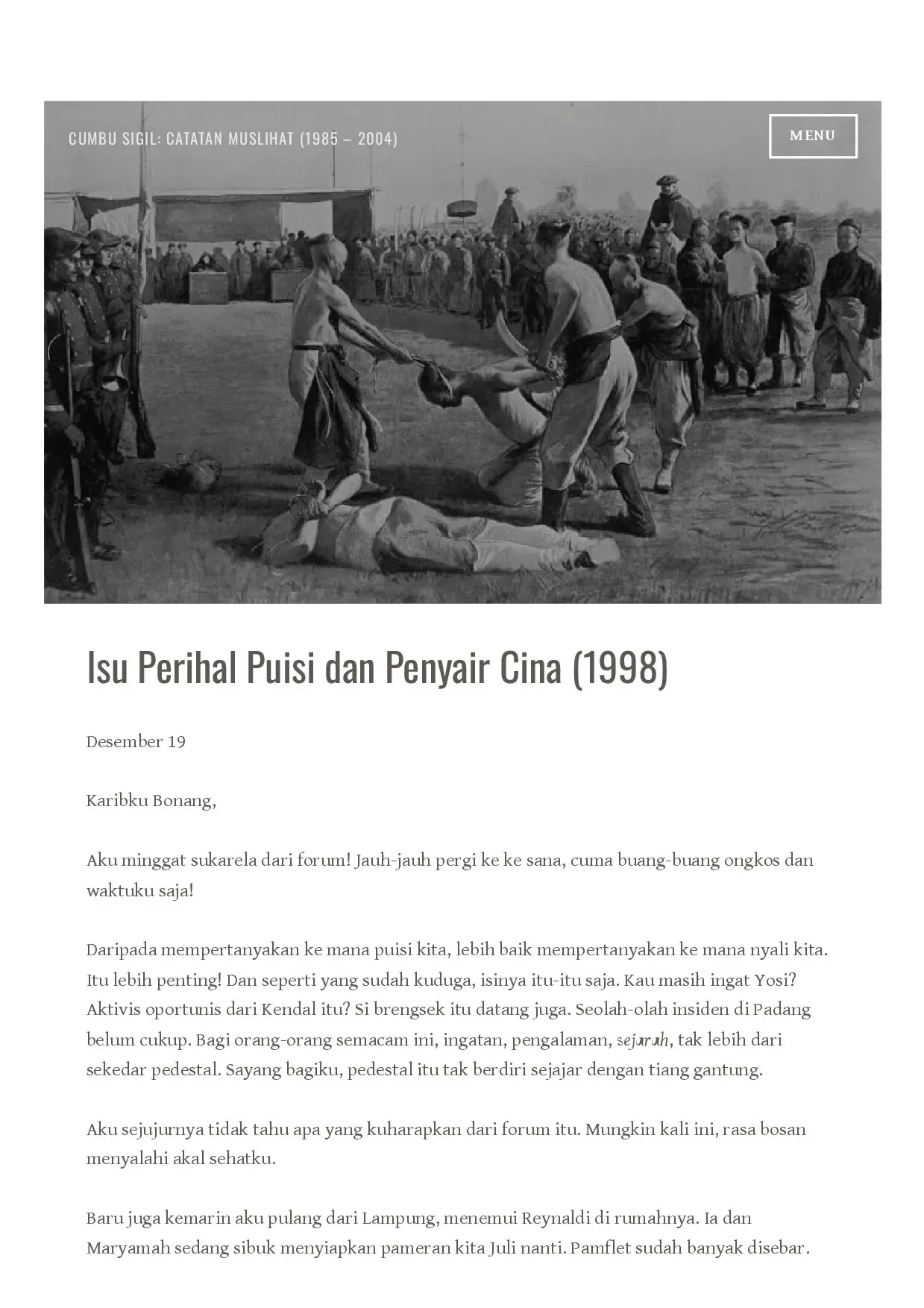 Isu Perihal Puisi dan Penyair Cina (1998)