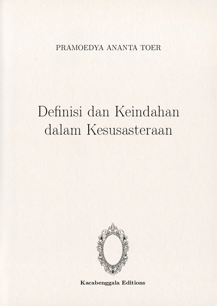 Definisi dan Keindahan dalam Kesusasteraan