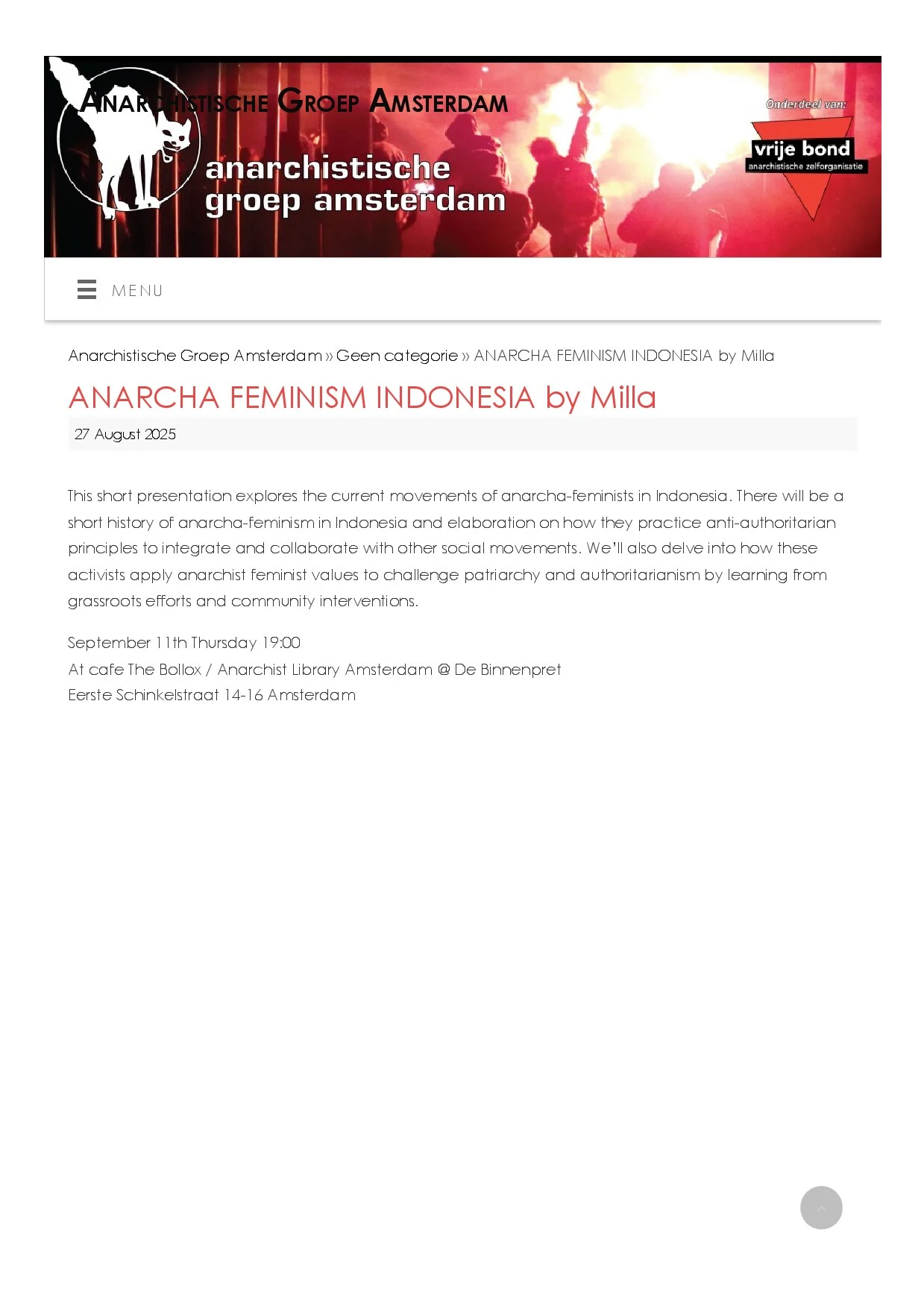 ANARCHA FEMINISM INDONESIA By Milla