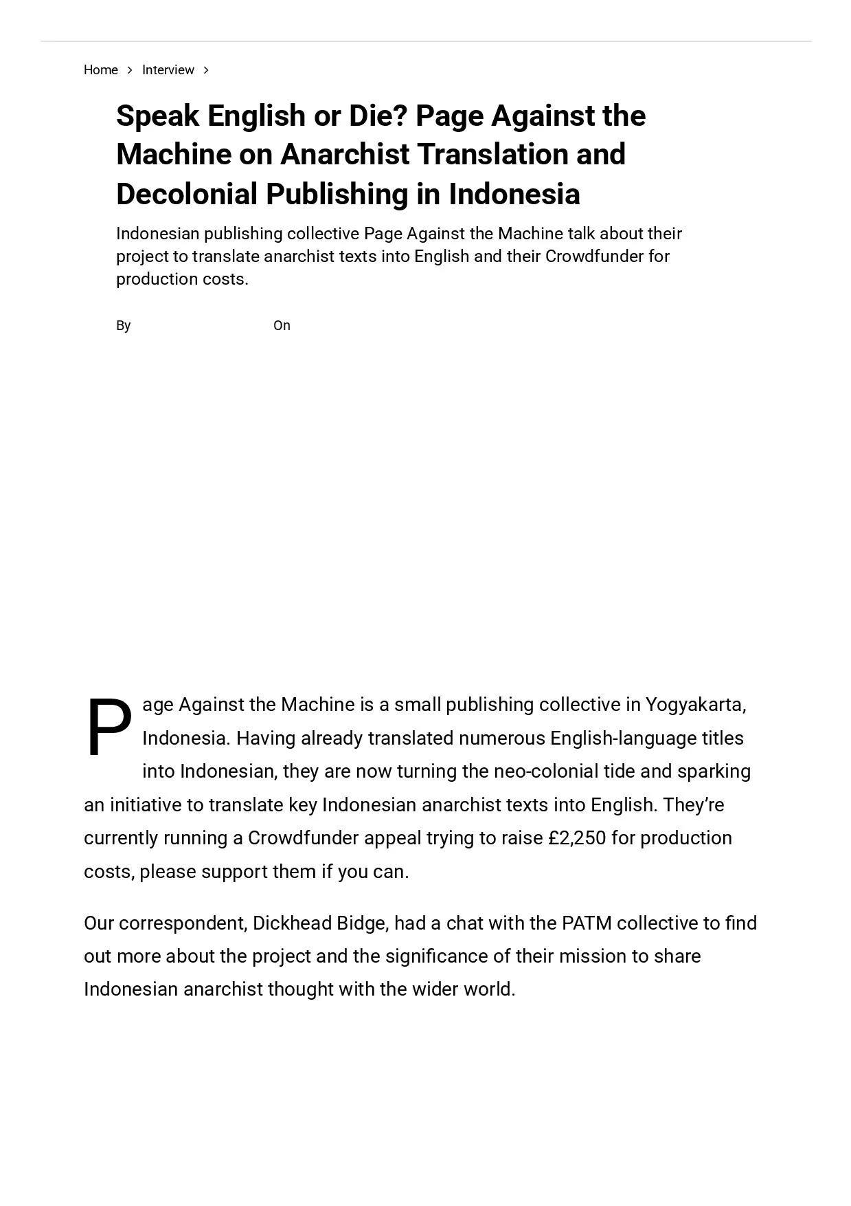 PATM On Anarchist Translation And Decolonial Publishing In Indonesia