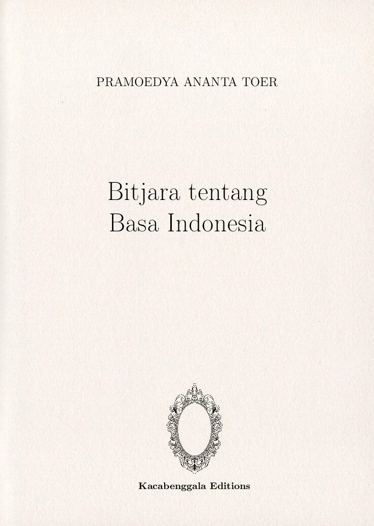 Bitjara tentang Basa Indonesia