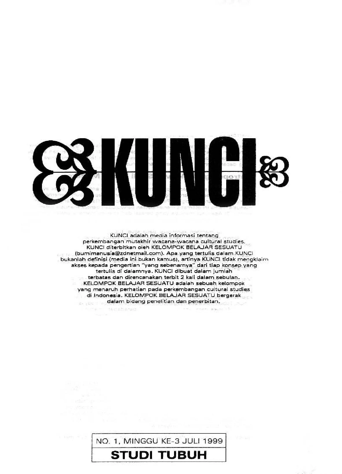 Newsletter KUNCI No.1: Studi Tubuh