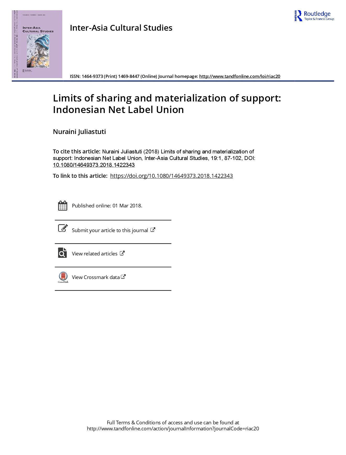Limits of sharing and materialization of support: Indonesian Net Label Union