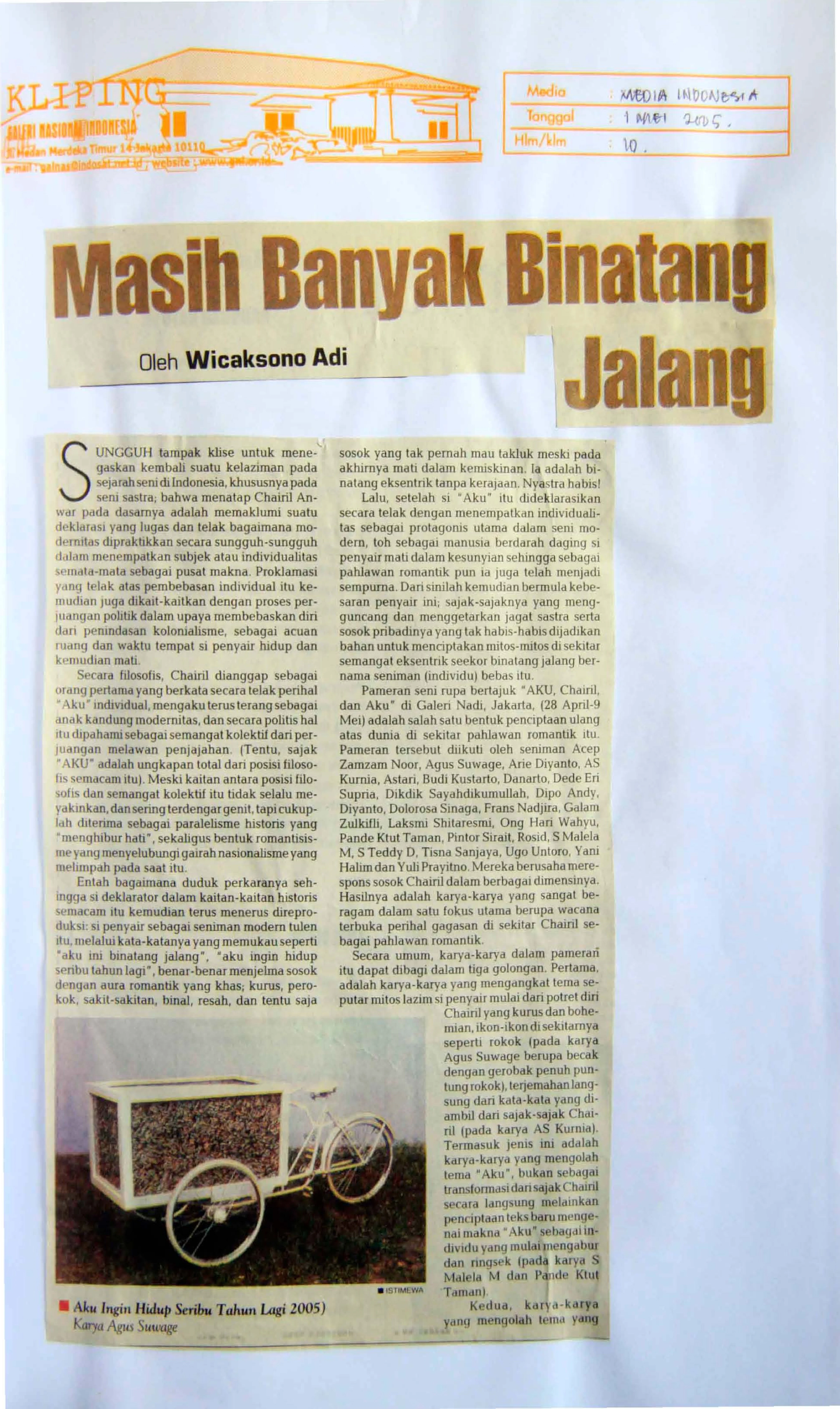 Masih Banyak Binatang Jalang (There are Still Many Wild Animals)