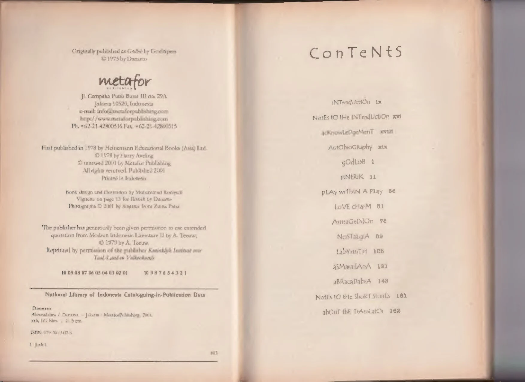 Introduction to 'ABRACADABRA' (translation of Godlob anthology)