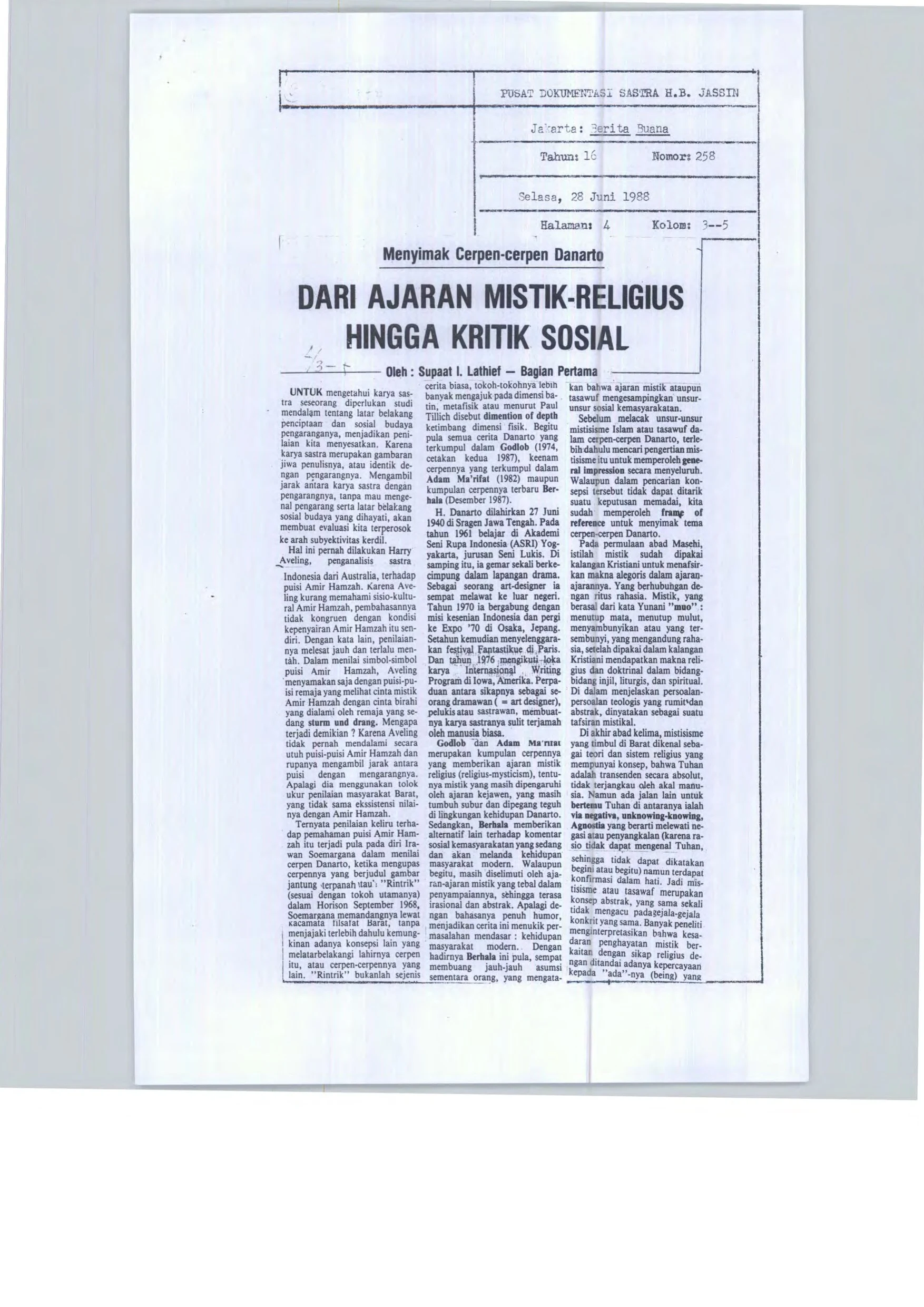 Dari Ajaran Mistik-Religius Hingga Kritik Sosial (From Mystical-Religious Teachings to Social Criticism)