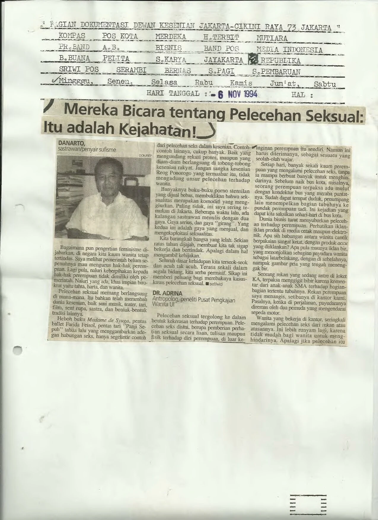 Mereka Bicara tentang Pelecehan Seksual: Itu adalah Kejahatan! (They Speak on Sexual Harrassment: It's a Crime!)