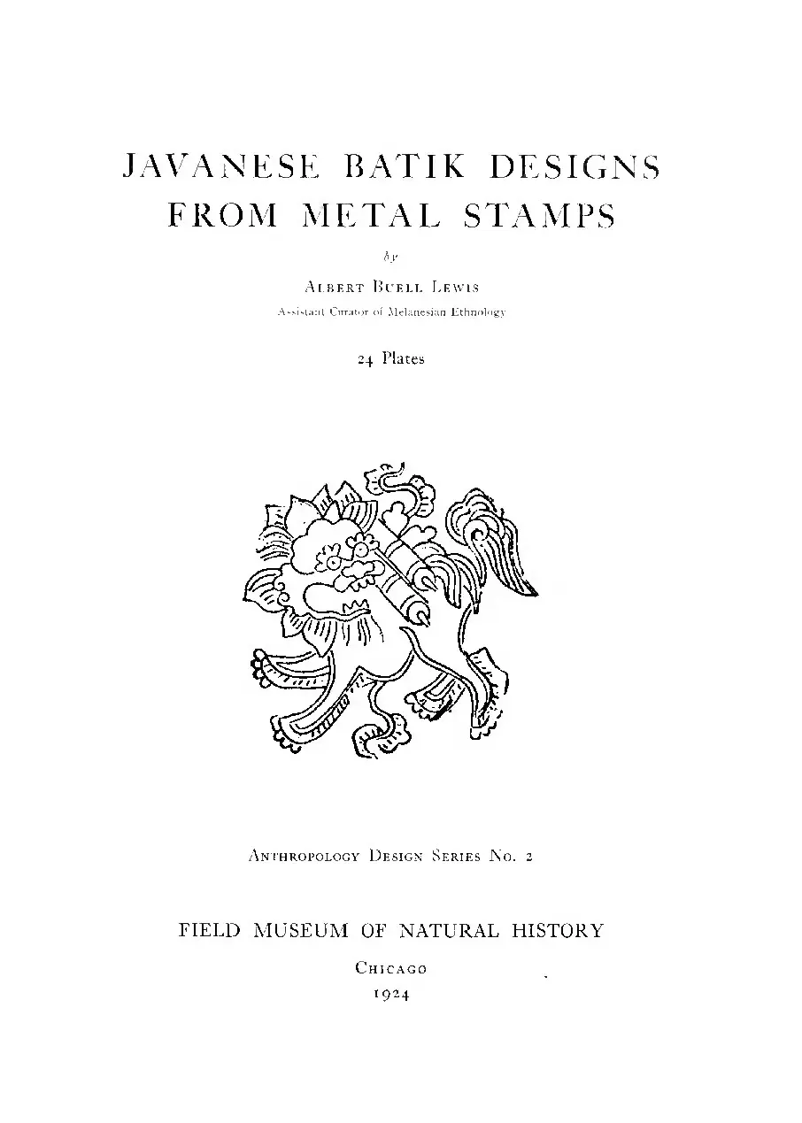 Javanese batik designs from metal stamps