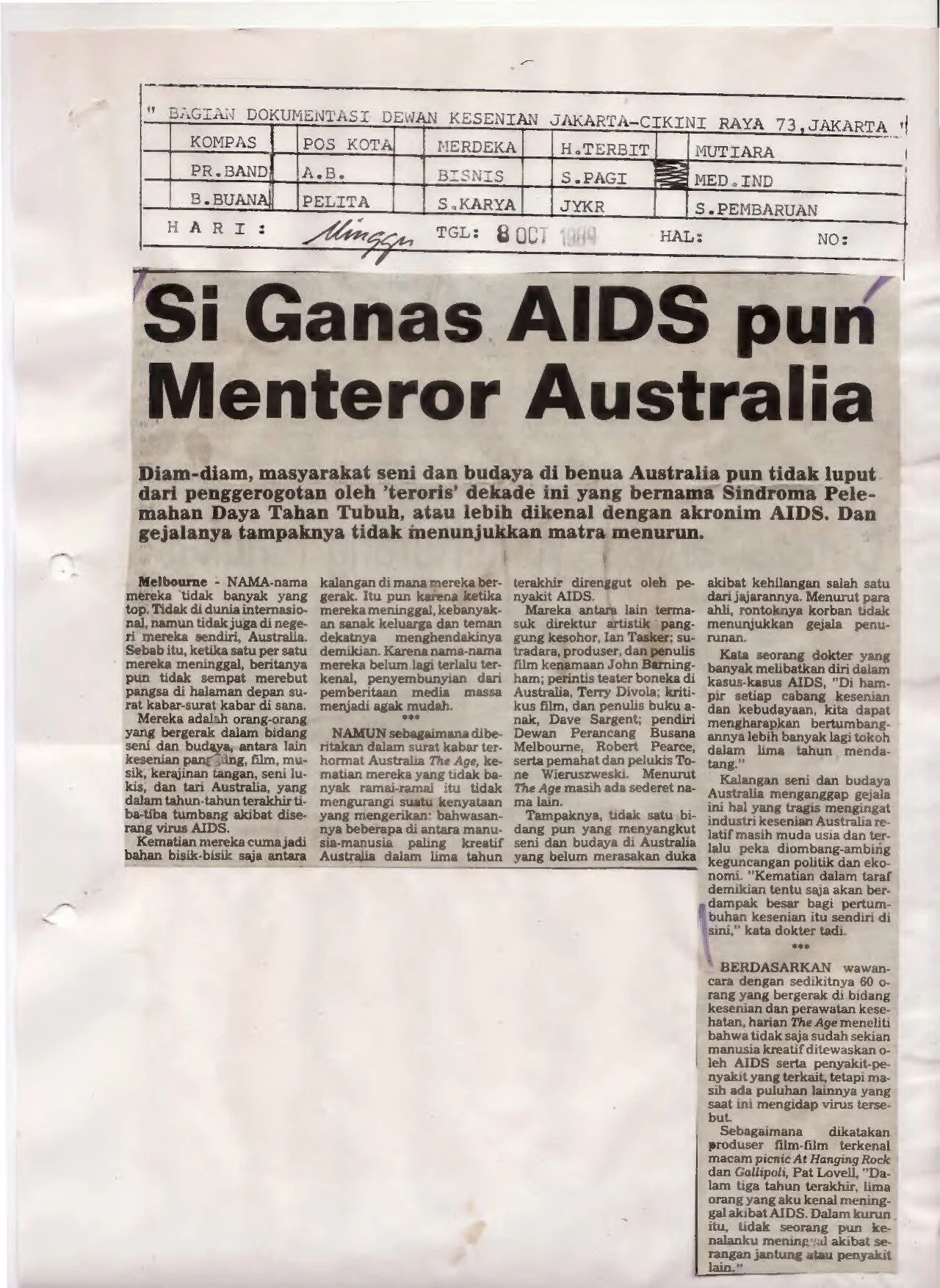 The gruesome of AIDS shown in art in Australia