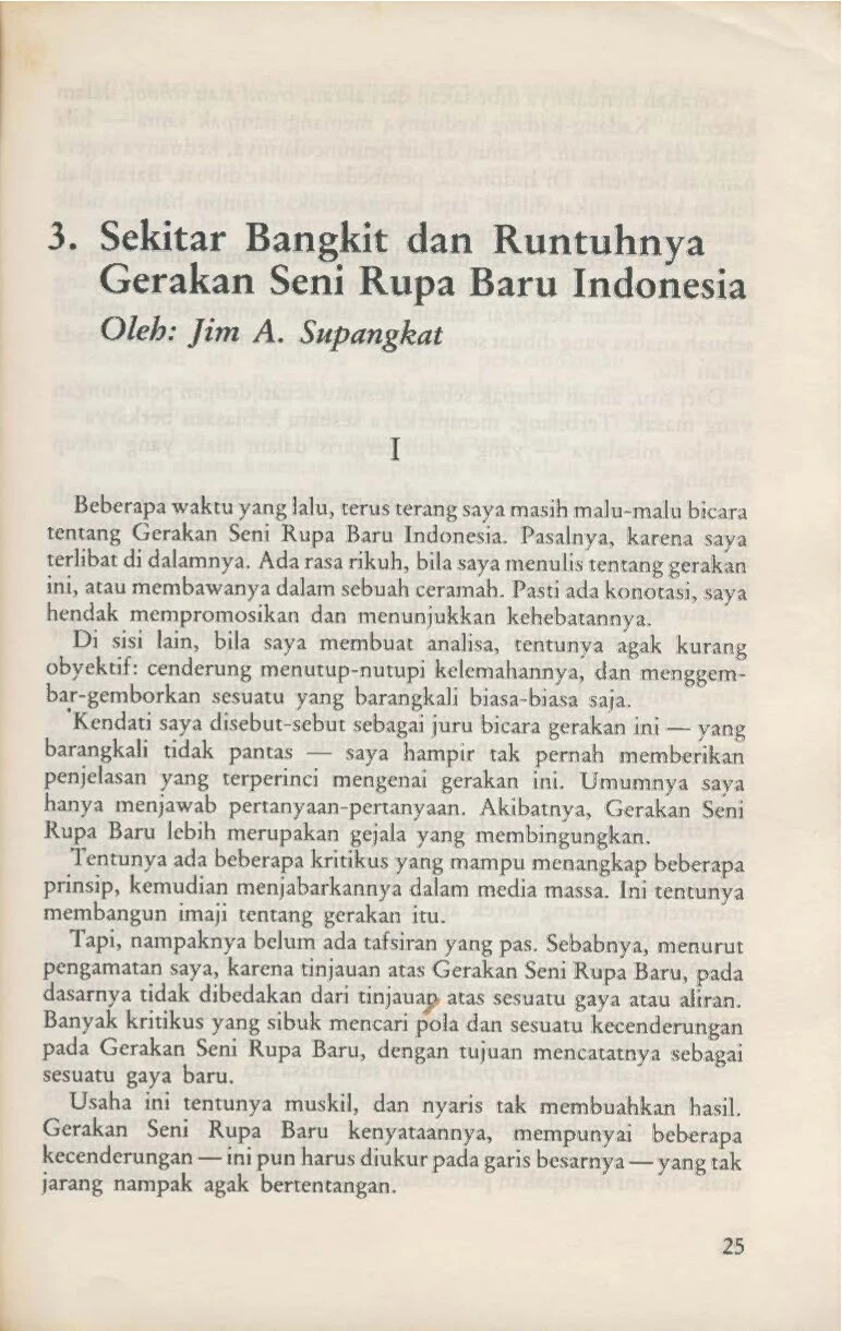 Around the Rise and Fall of the Indonesian New Art Movement