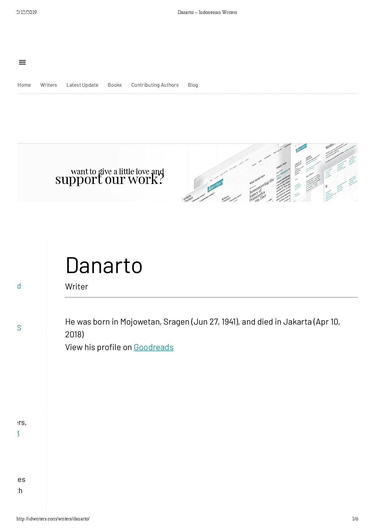 Danarto - Writer
