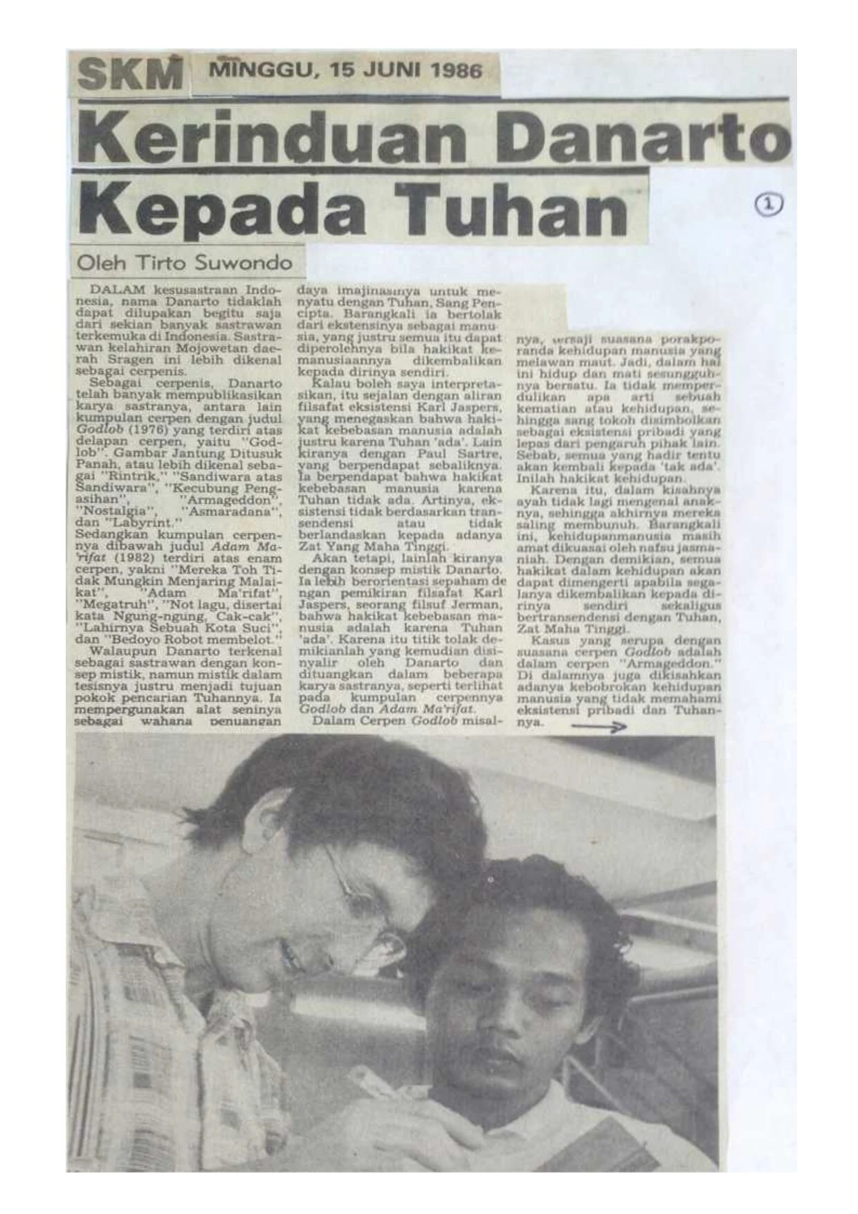 Kerinduan Danarto kepada Tuhan (Danarto's Longing for God)