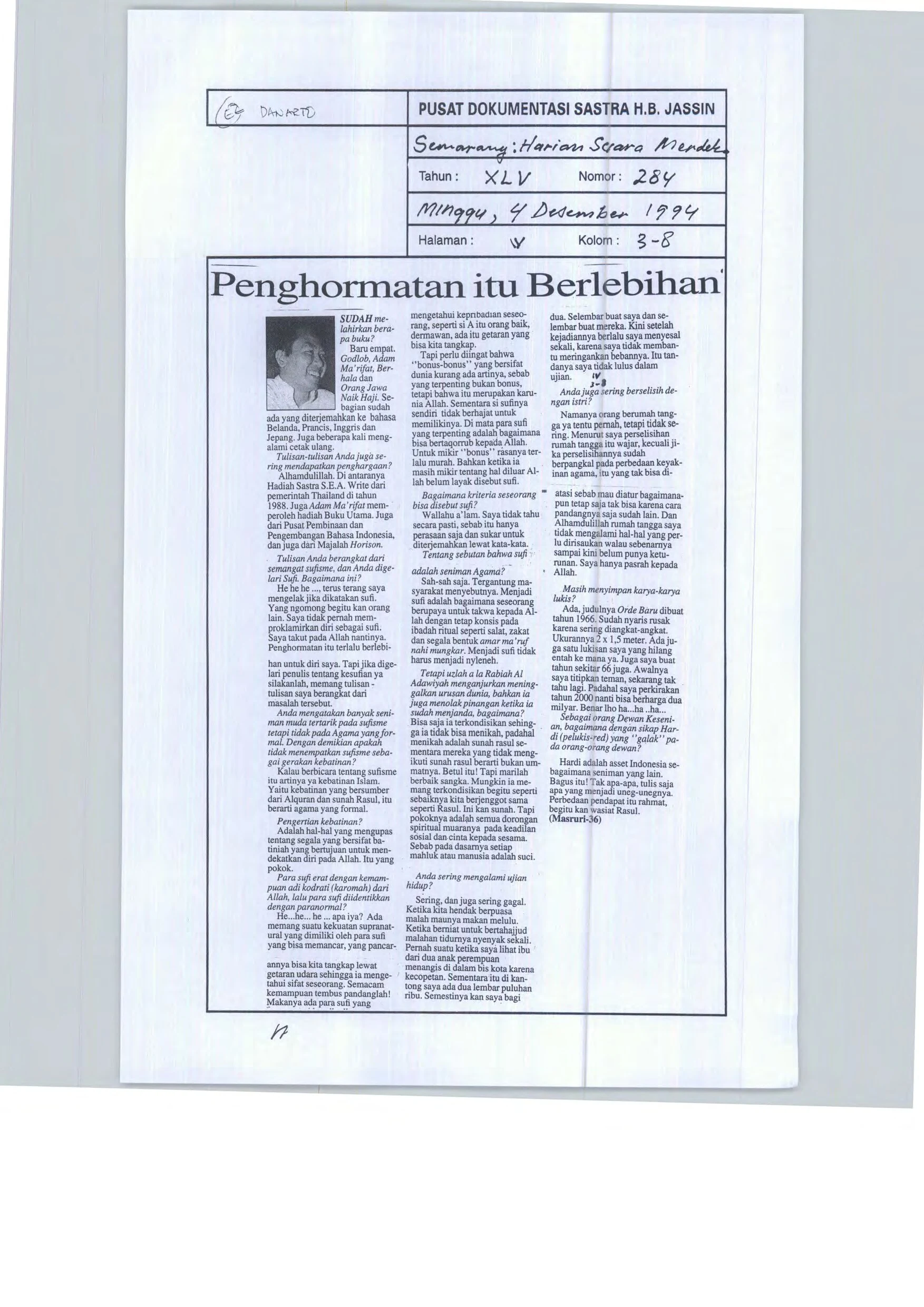 Penghormatan itu Berlebihan (Being Honoured is Overrated)