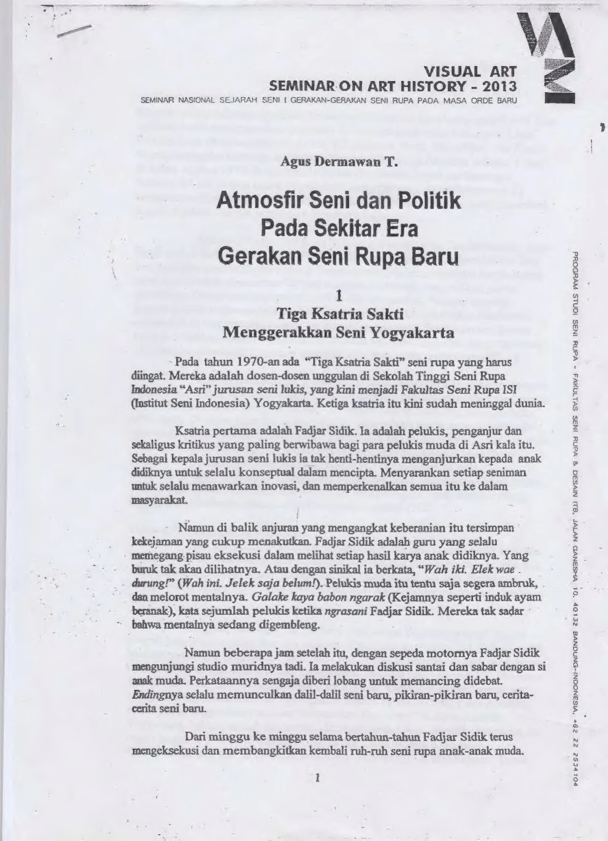 20130321 Atmosfer Seni Dan Politik Pada Sekitar Era Gerakan Seni Rupa Baru AGD