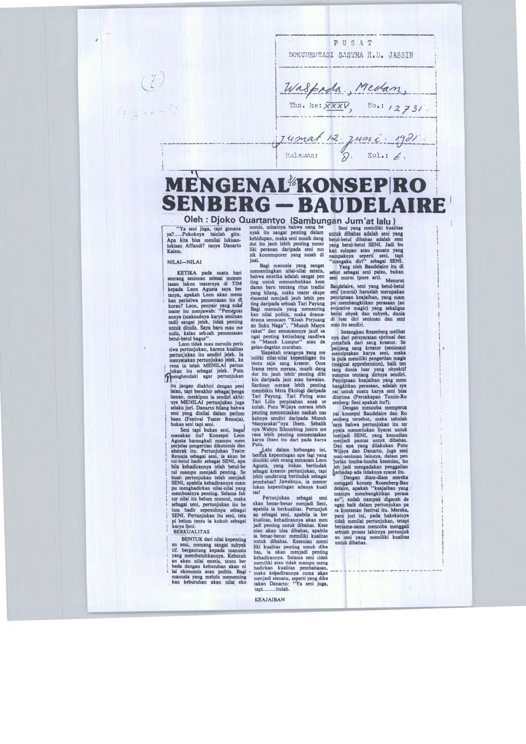 Introduction to Rosenberg-Baudelaire Concepts