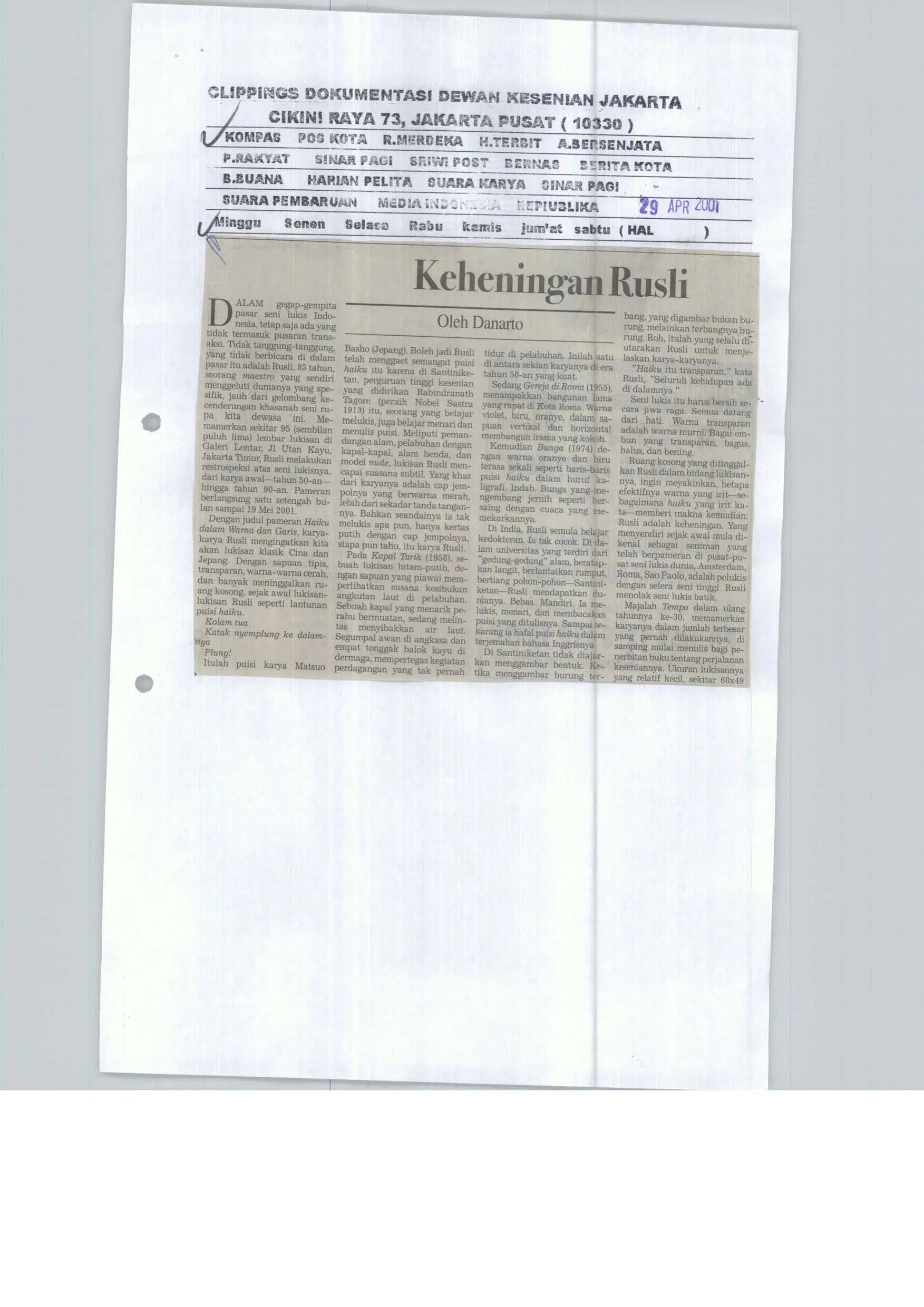 Keheningan Rusli (Rusli's Silence)