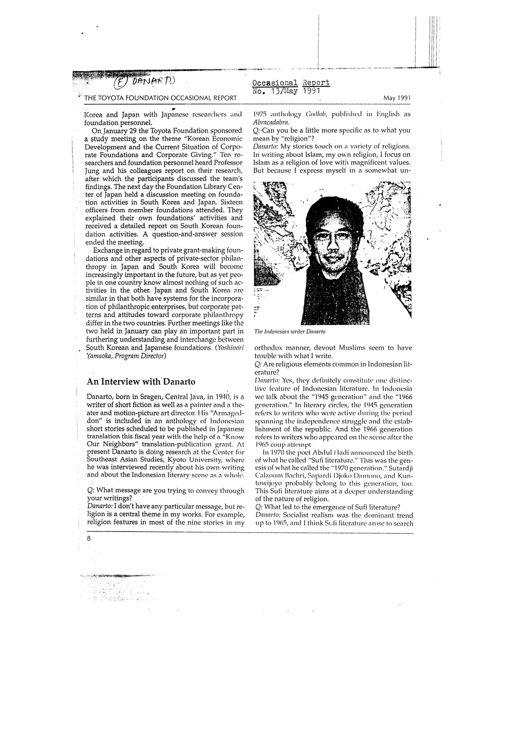 An Interview with Danarto