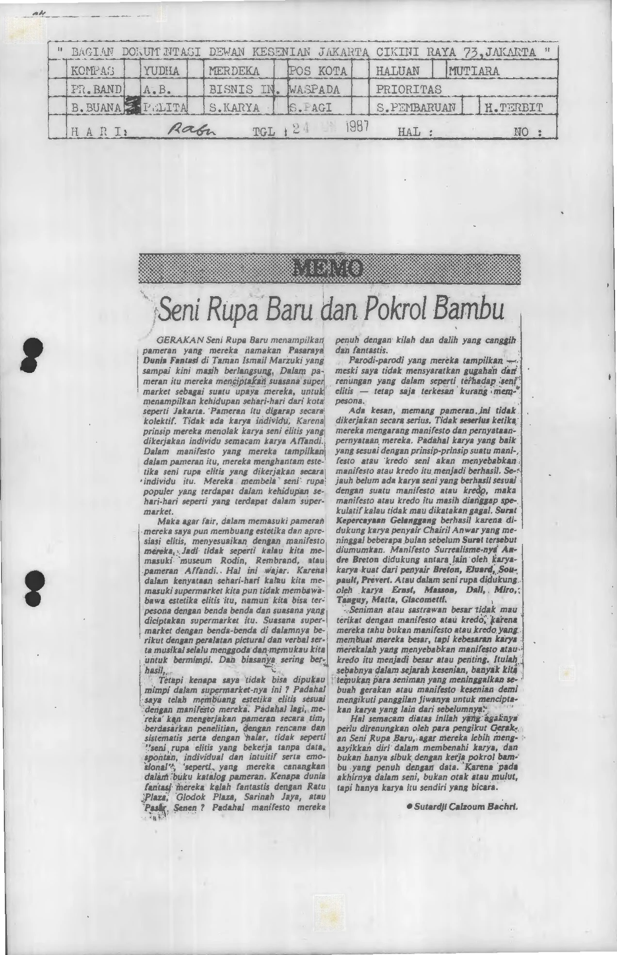 New Art Movement and Pokrol Bambu (unlicensed lawyer)