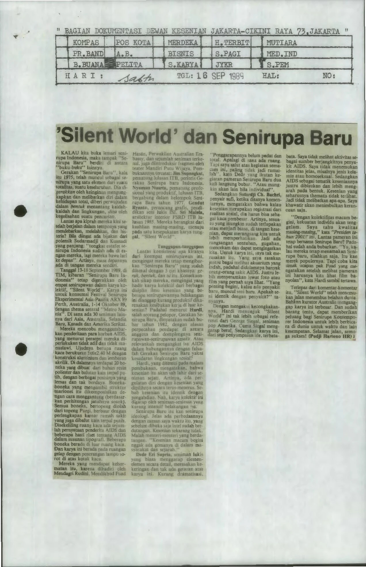 Silent World and New Art