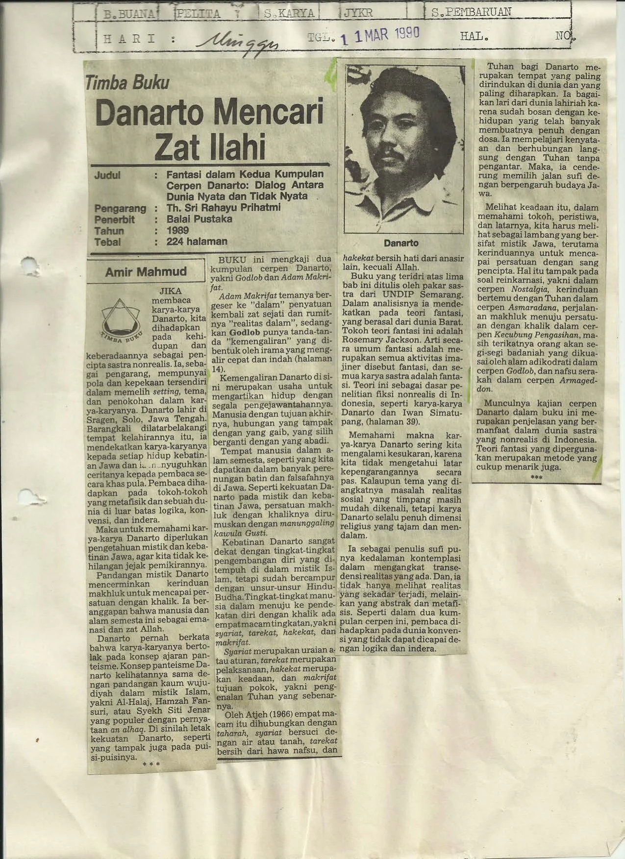 Danarto Mencari Zat Ilahi (Danarto looks for Holy Substance)