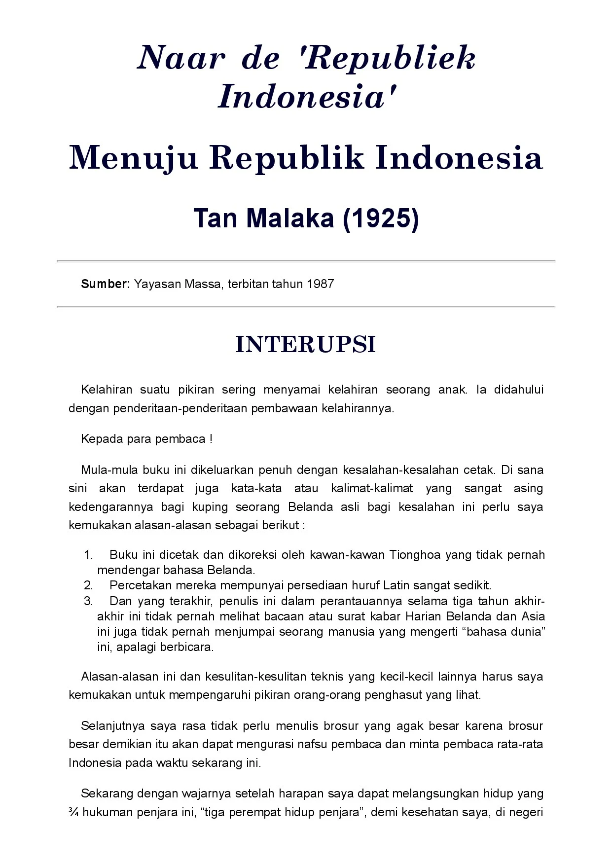 Menuju Republik Indonesia