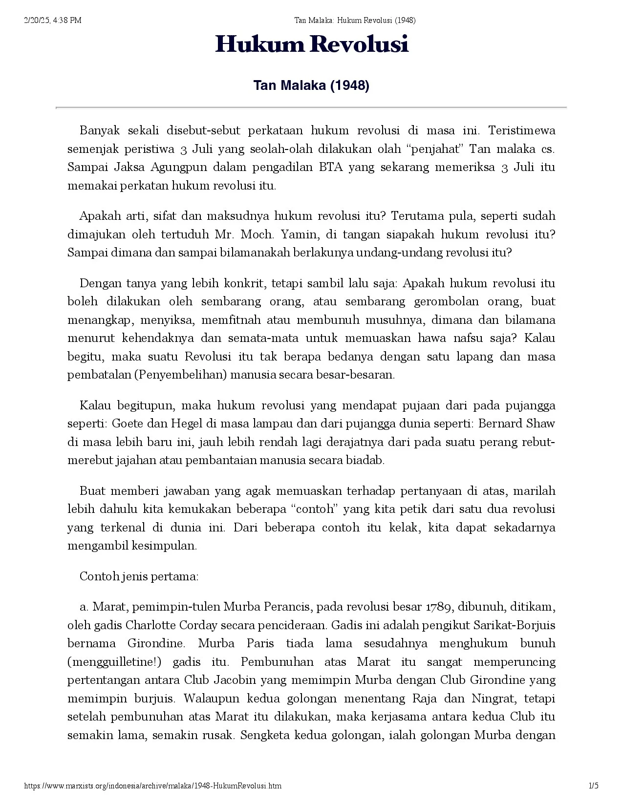 Hukum Revolusi