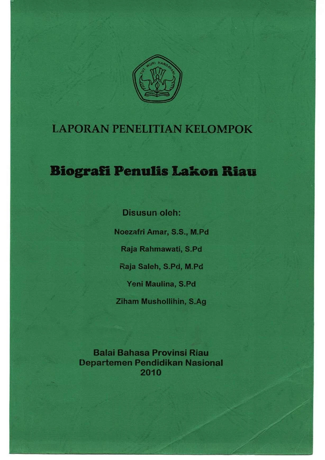 Biografi penulis Lakon Riau