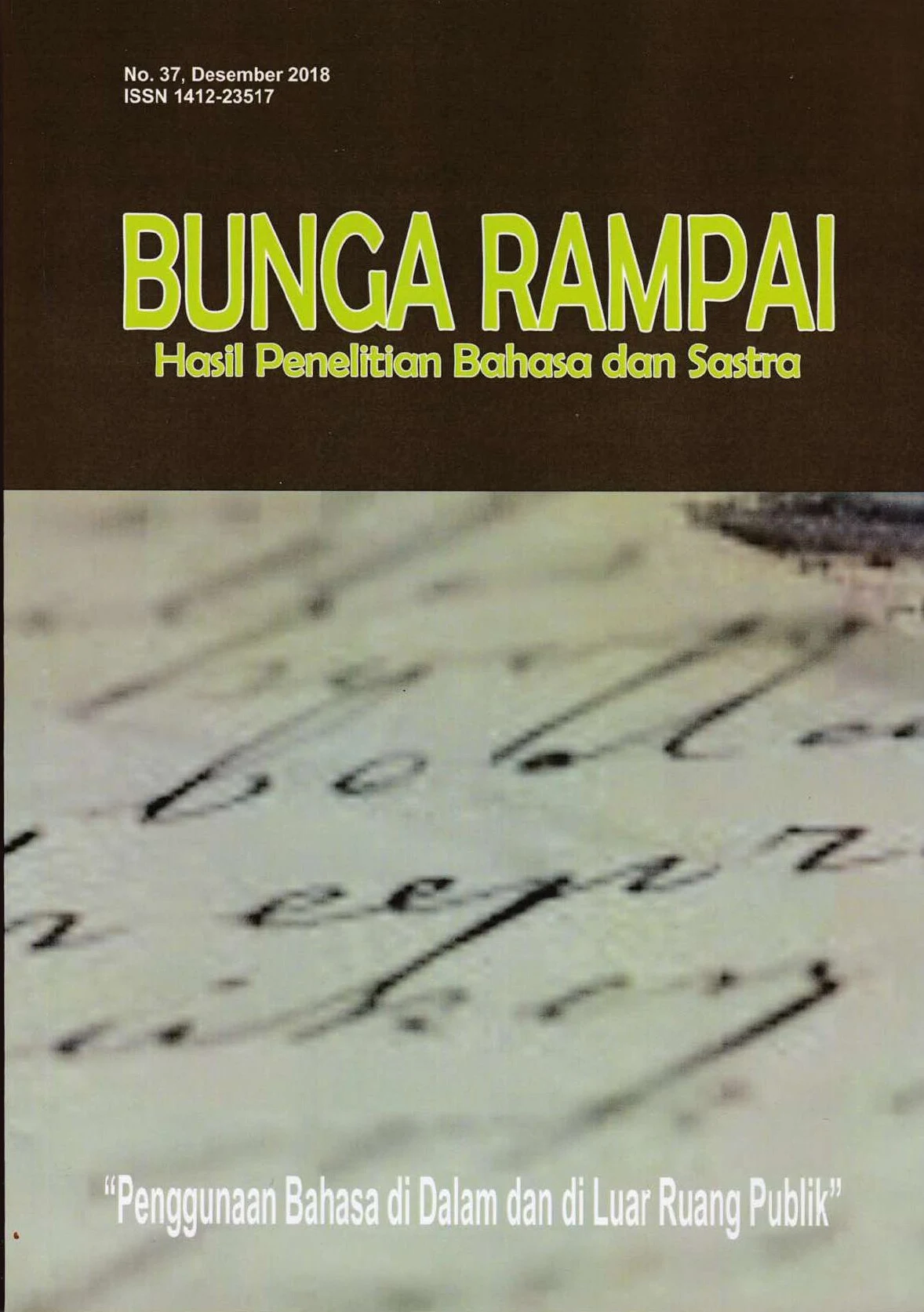Bunga rampai hasil penelitian bahasa dan sastra No. 37 Desember 2018