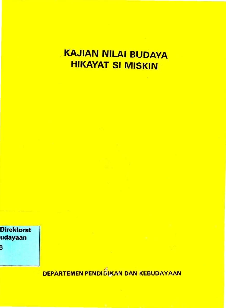 Kajian nilai budaya hikayat si miskin