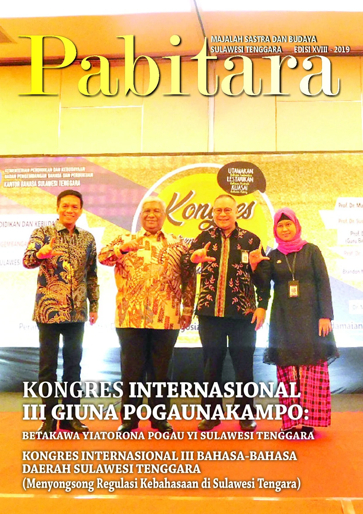 Pabitara, majalah sastra dan budaya Sulawesi Tenggara edisi XVIII - 2019
