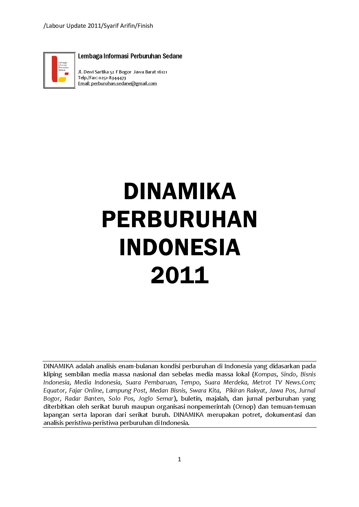 Dinamika Perburuhan 2011