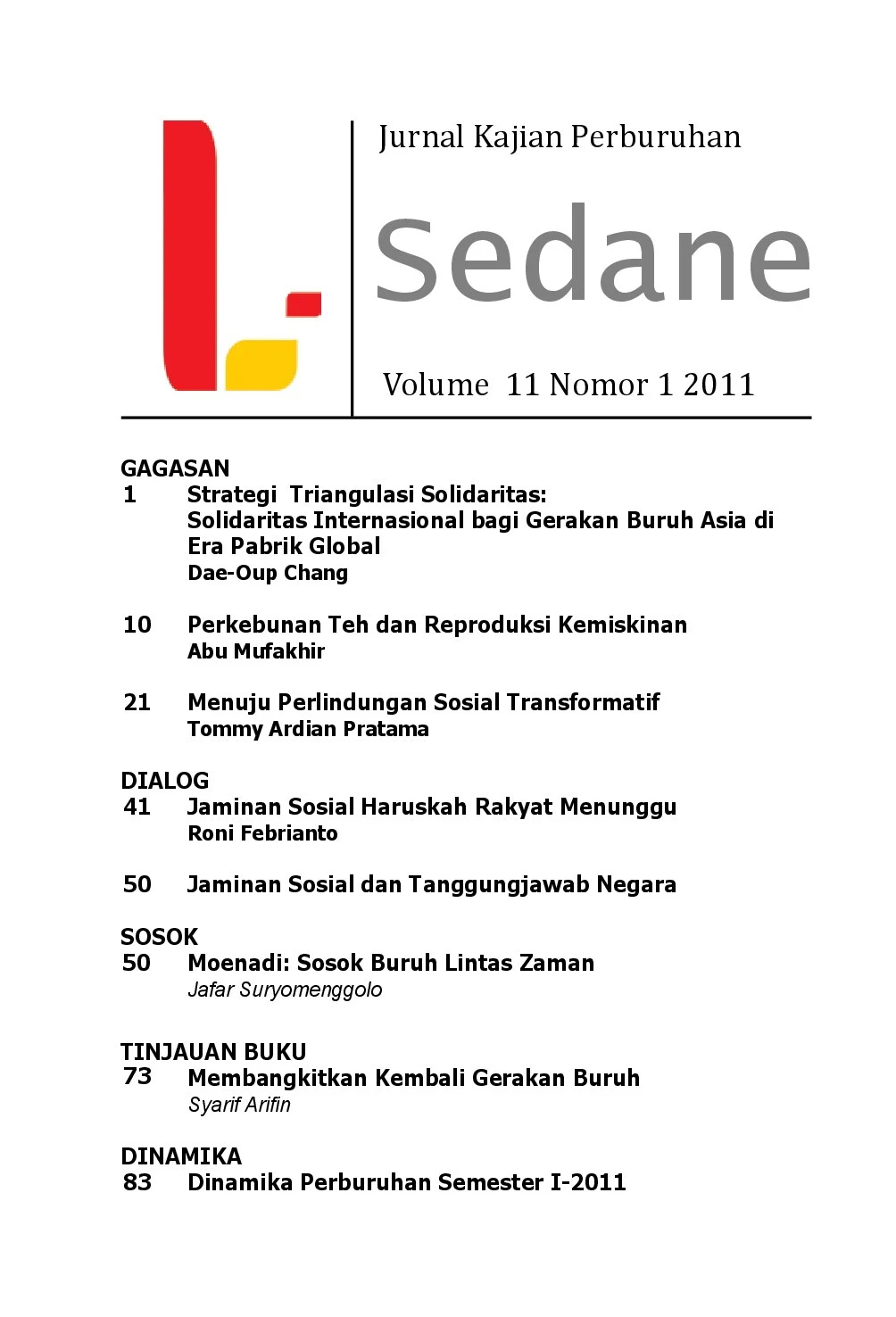 Jurnal Sedane 1 2011