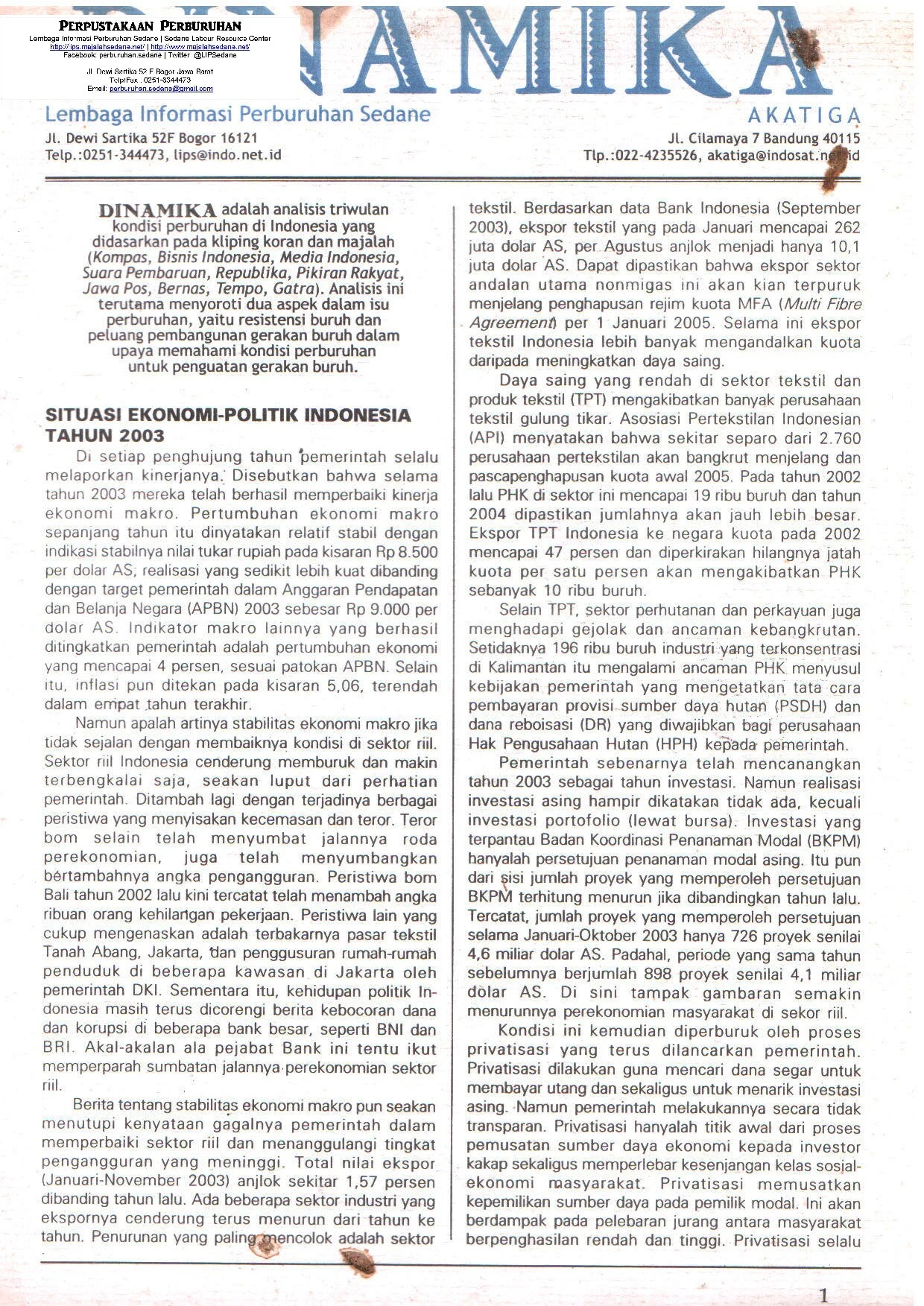 Labour Update 2003 Pdf