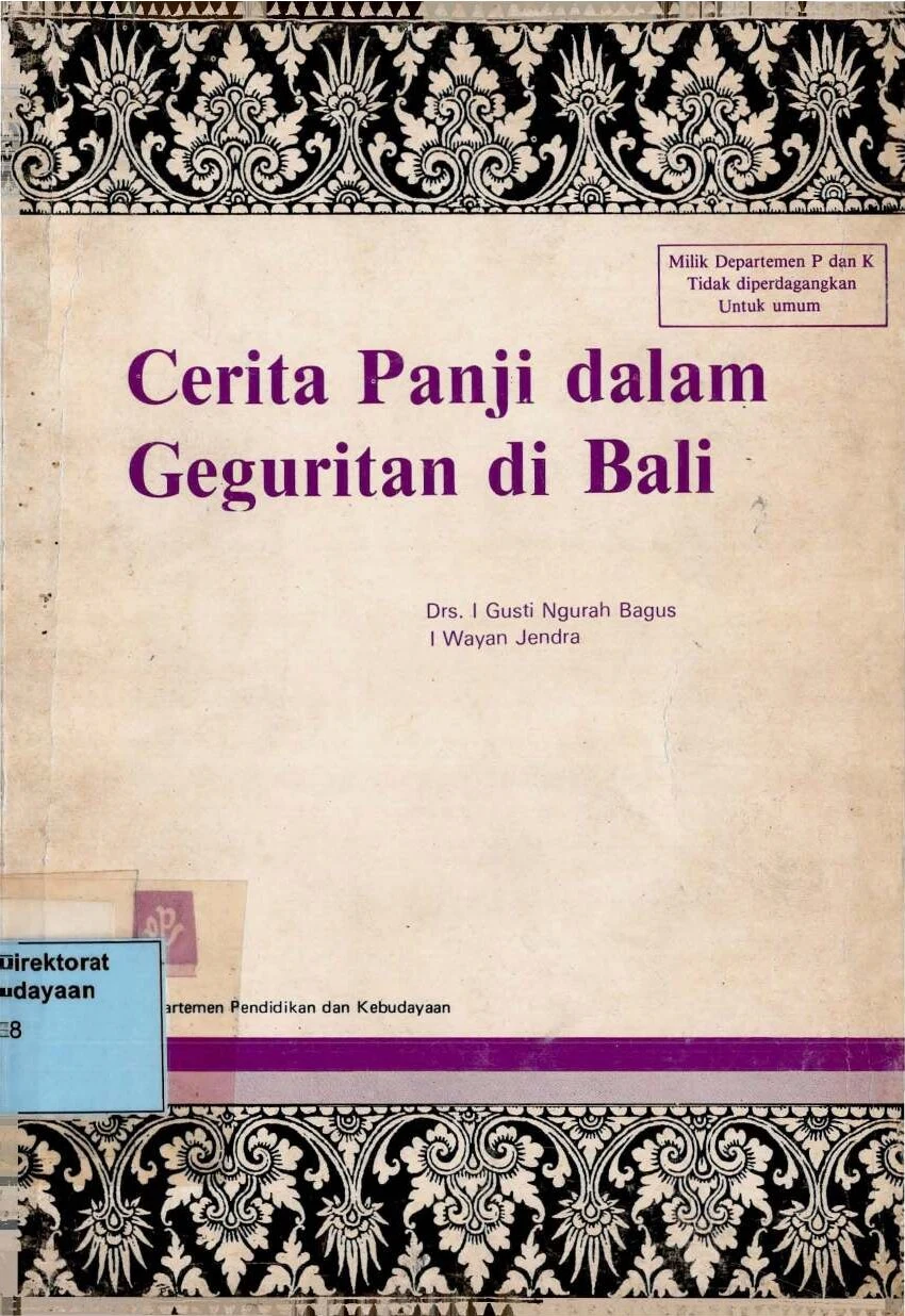 Cerita Panji dalam geguritan di Bali